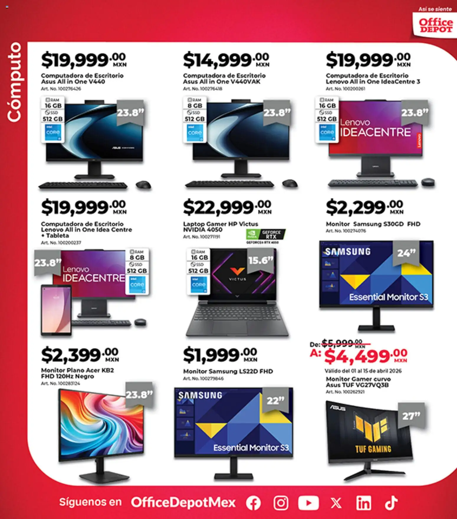 Vista previa las ofertas de la tienda Office Depot - Office Depot catálogo desde el 01/04/2026 - Laptop, Computadora, Escritorio, Monitor, Tableta