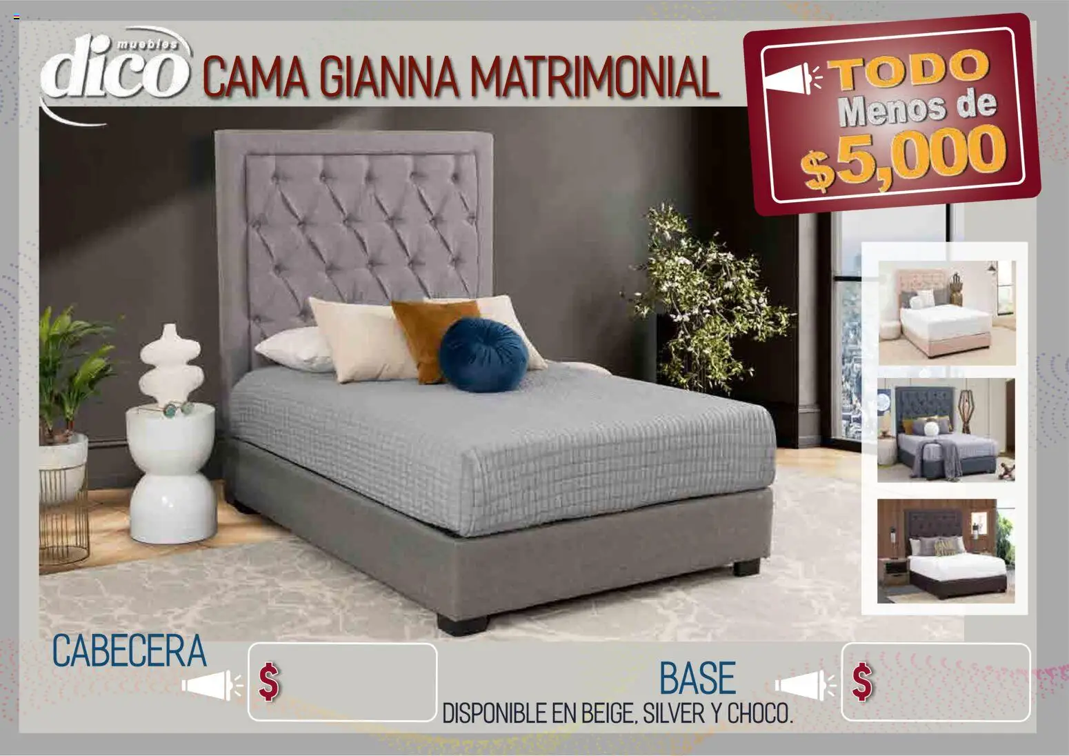 Vista previa las ofertas de la tienda Muebles Dico - Muebles Dico catálogo Todo menos de 5000 Pacifico desde el 09/04/2026 