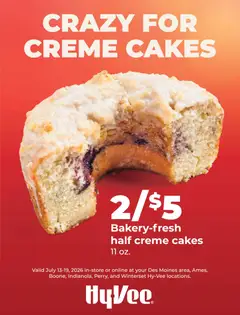 Ad Preview of HyVee HyVee Crazy for Creme Cakes from 07/13/2026