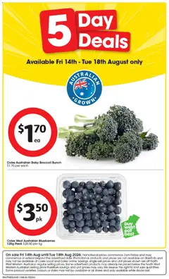 Preview of catalogue IGA 5 Day Deals WA from shop Coles valid 14/08/2026