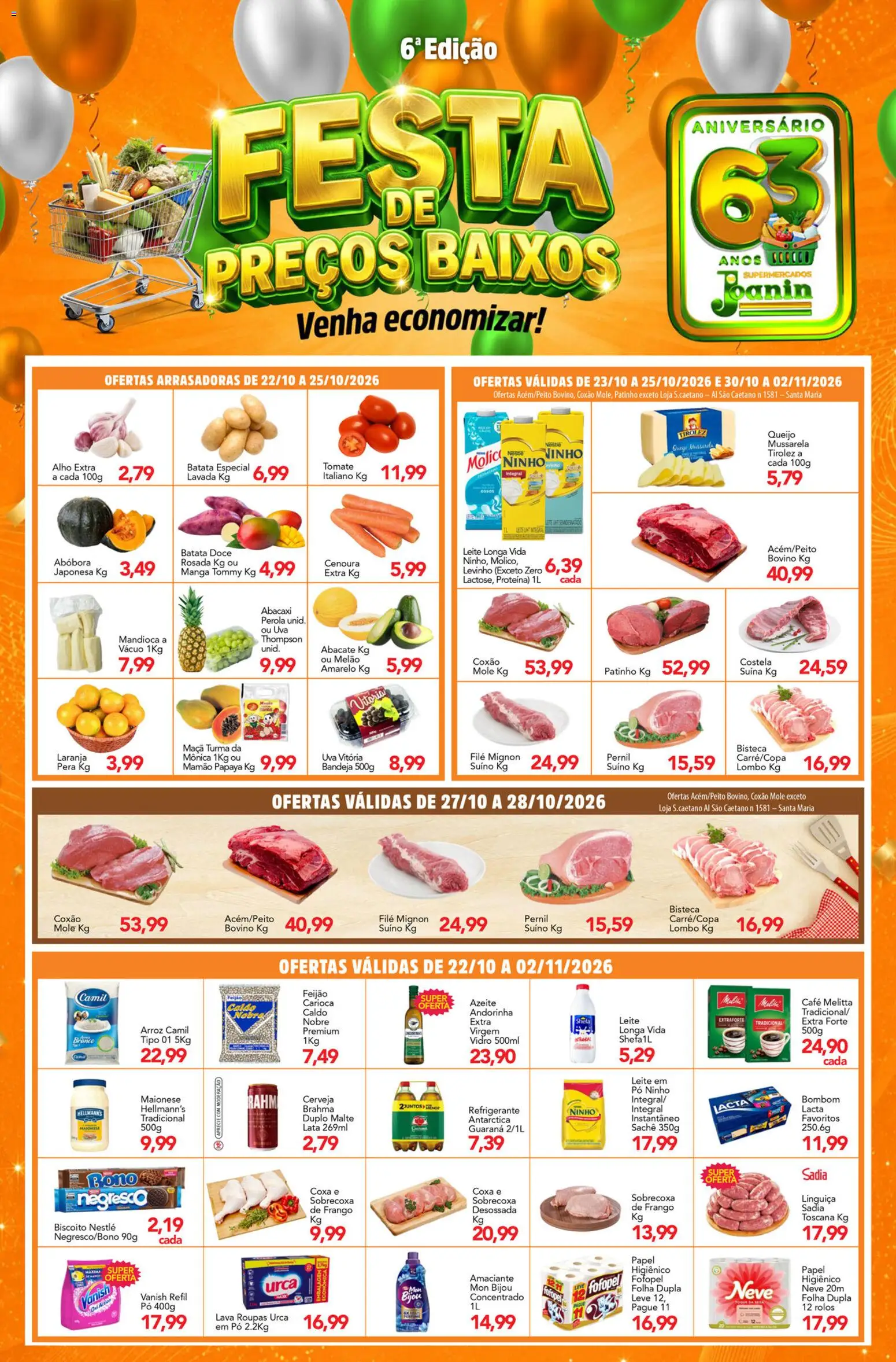Pré-Visualização do folheto "Supermercados Joanin - Ofertas da semana" da loja Supermercados Joanin válido a partir de 22/10/2026