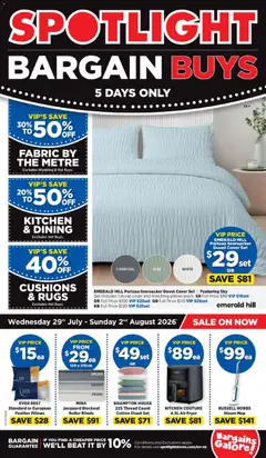 Preview of catalogue Spotlight Bargain Buys from shop Spotlight valid 29 Jul 2026