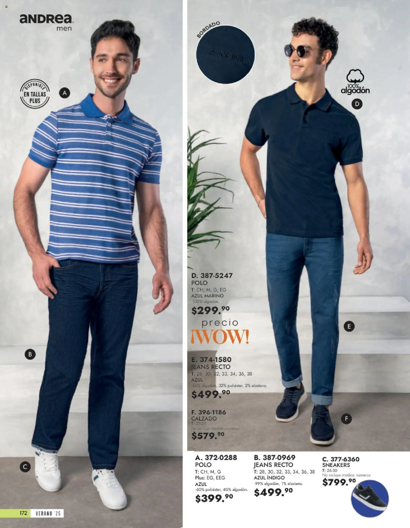 Vista previa las ofertas de la tienda Andrea - Andrea catálogo Vestir Caballero desde el 24/05/2026 - Algodón