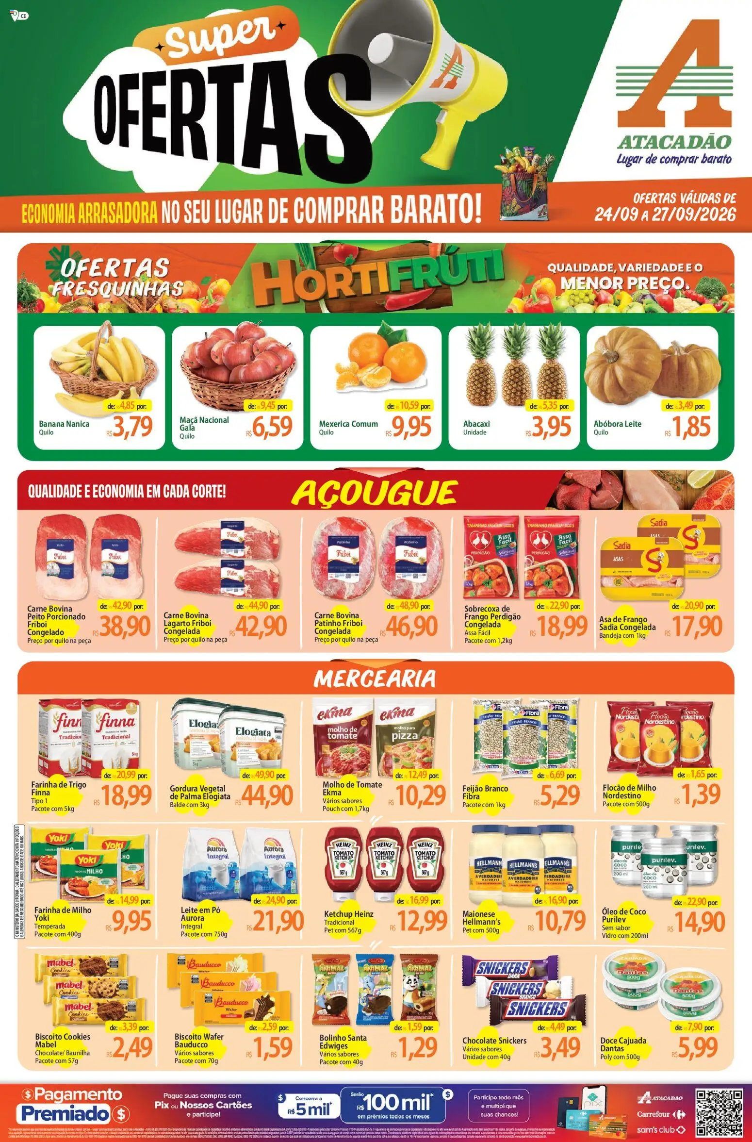 Pré-Visualização do folheto "Atacadão ofertas - CE" da loja Atacadão válido a partir de 24/09/2026 - Coco, Óleo de coco, Feijão, Biscoito, Leite em pó, Farinha de trigo, Farinha, Carne bovina