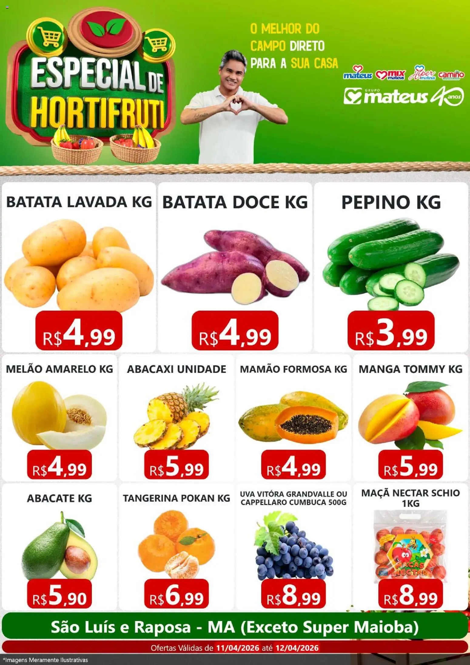 Pré-Visualização do folheto "Mateus ofertas Hortifruti" da loja Mateus válido a partir de 11/04/2026