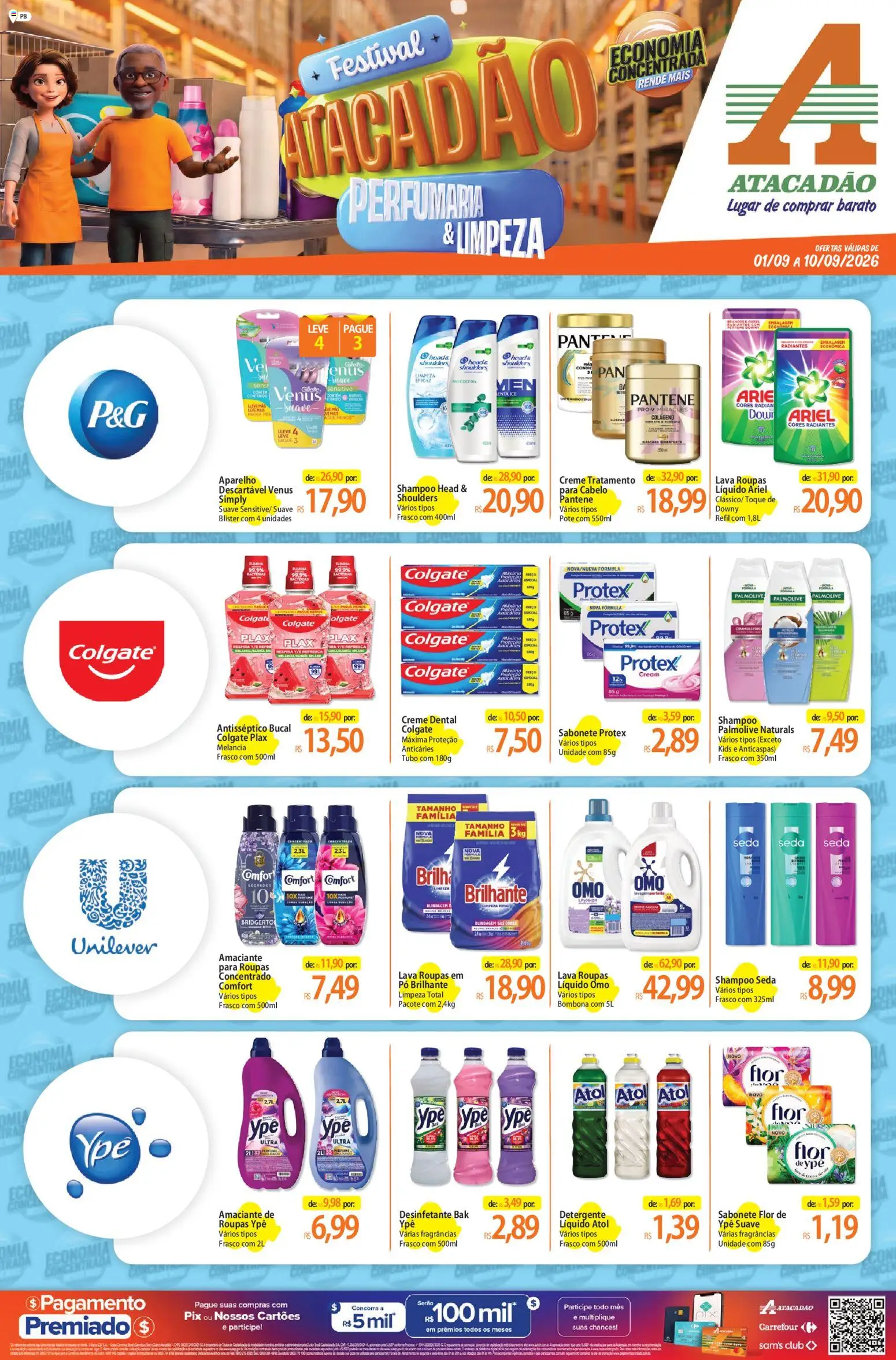 Pré-Visualização do folheto "Atacadão ofertas - PB" da loja Atacadão válido a partir de 01/09/2026 - Melancia, Ariel, Sabonete, Desinfetante, Creme, Amaciante, Pó, Amaciante de roupas