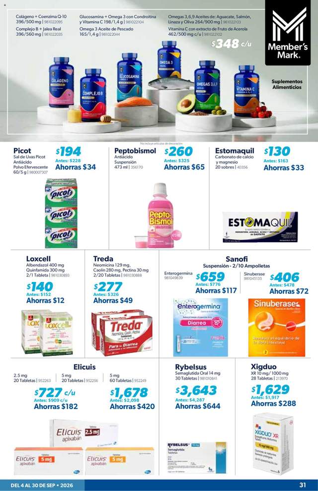 Nuevo catálogo de Sam's Club a partir del 04/09