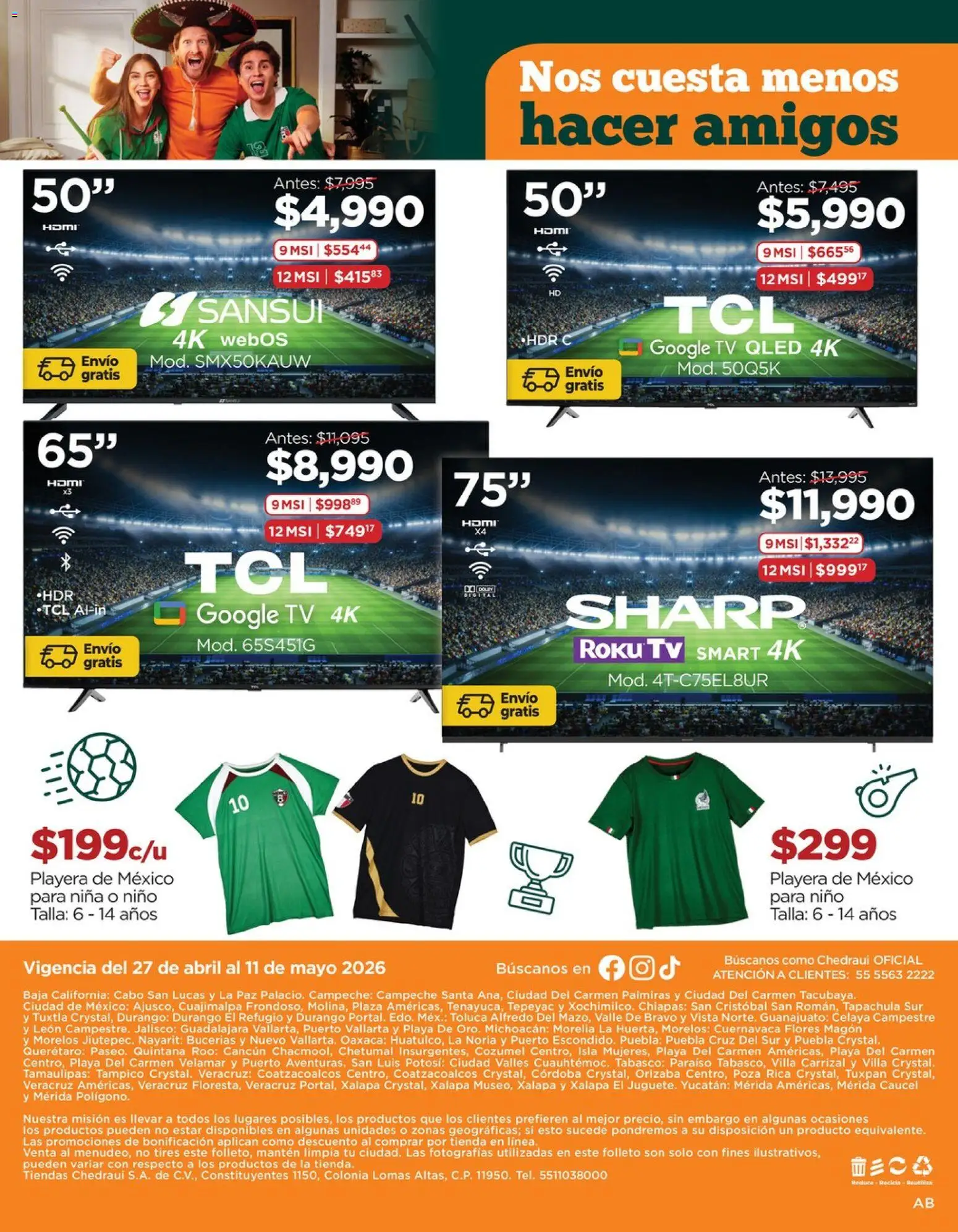 Vista previa las ofertas de la tienda Chedraui - Chedraui folleto Mejor para festejar a mamá desde el 27/04/2026 - Flores, Playera