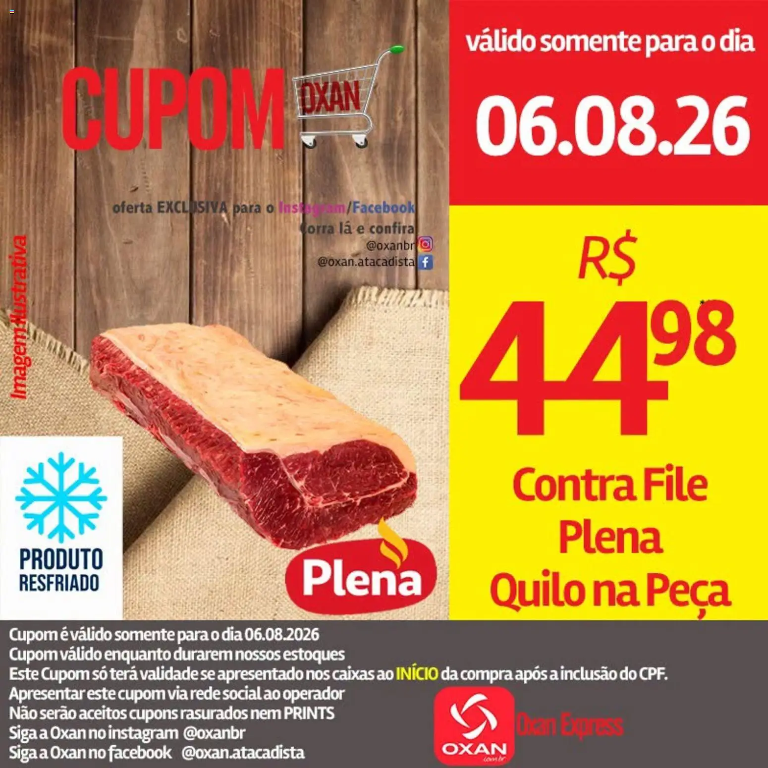 Pré-Visualização do folheto "Oxan Atacadista - Ofertas da semana" da loja Oxan Atacadista válido a partir de 06/08/2026 - Contra filé