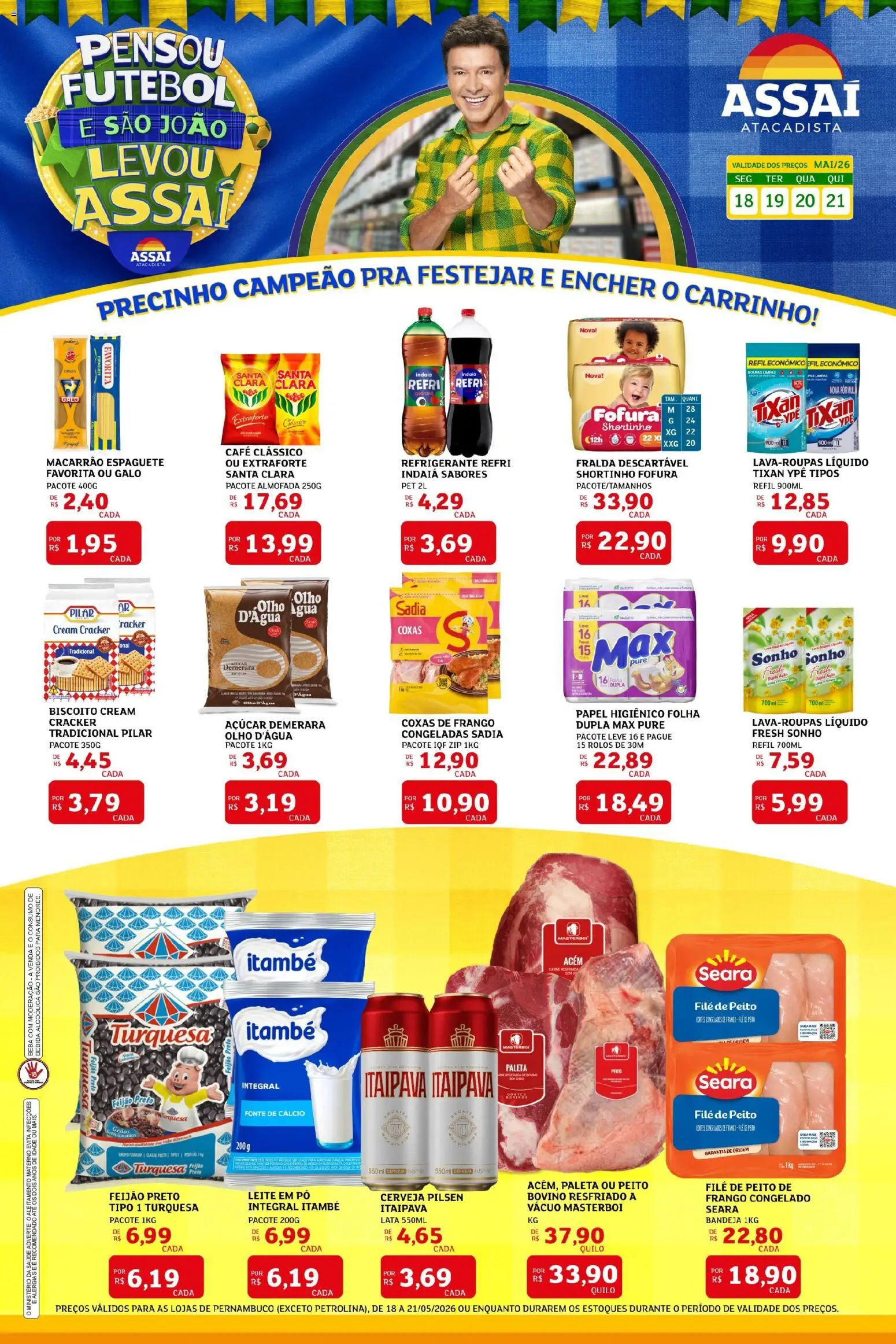 Pré-Visualização do folheto "Assaí Atacadista ofertas - PE" da loja Assaí Atacadista válido a partir de 18/05/2026