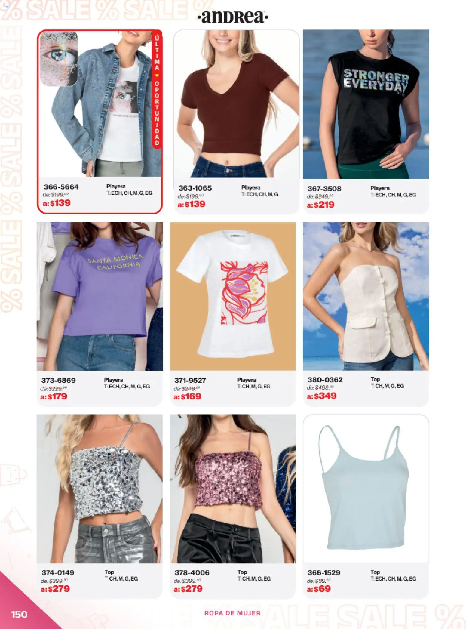 Vista previa las ofertas de la tienda Andrea - Catálogo Outlet desde el 21/12/2025 - Playera, Ropa