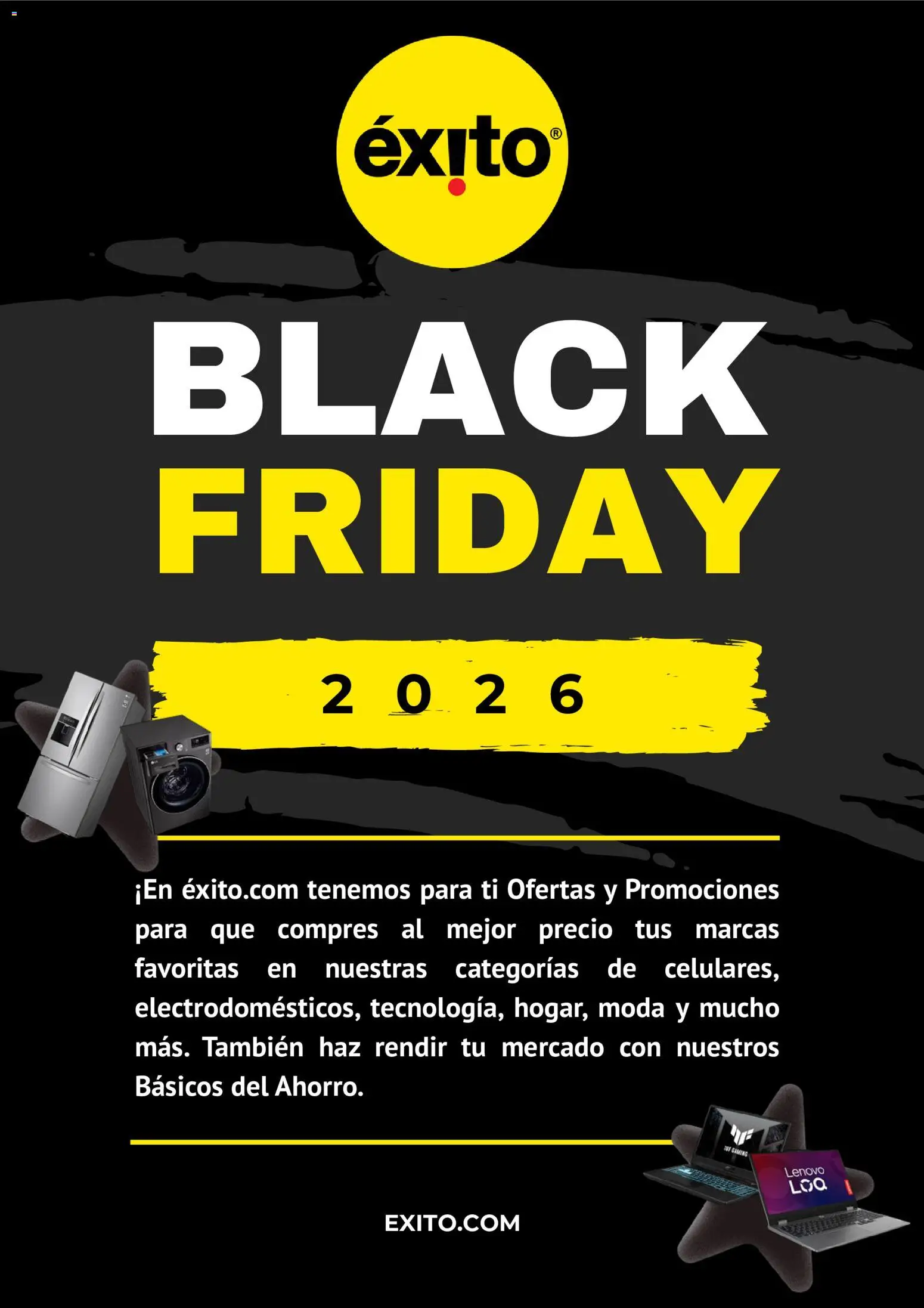  Vista previa del prospecto Éxito Black Friday aviso del almacen Éxito válida del 08/10/2026 al 