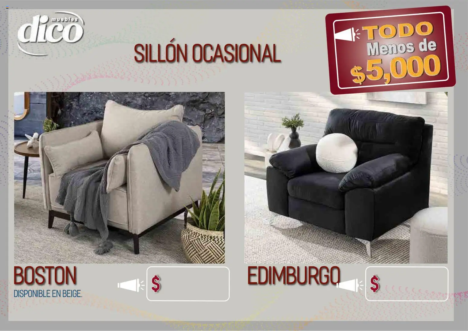 Vista previa las ofertas de la tienda Muebles Dico - Muebles Dico catálogo Todo menos de 5000 Pacifico desde el 09/04/2026 
