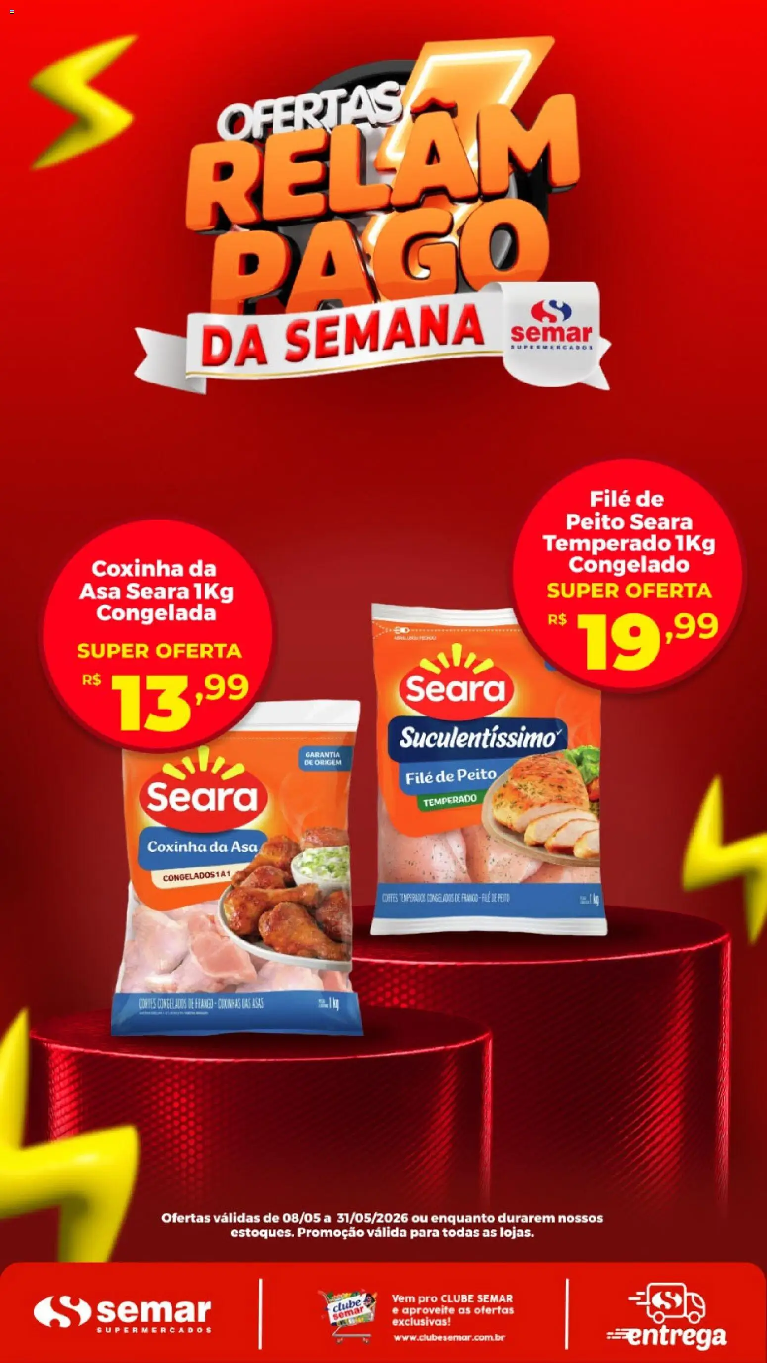Pré-Visualização do folheto "Semar Supermercado ofertas Relampago" da loja Semar Supermercado válido a partir de 08/05/2026