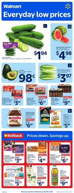 Un aperçu du dépliant Walmart weekly flyer du magasin Walmart est valide à partir 2 juill. 2026