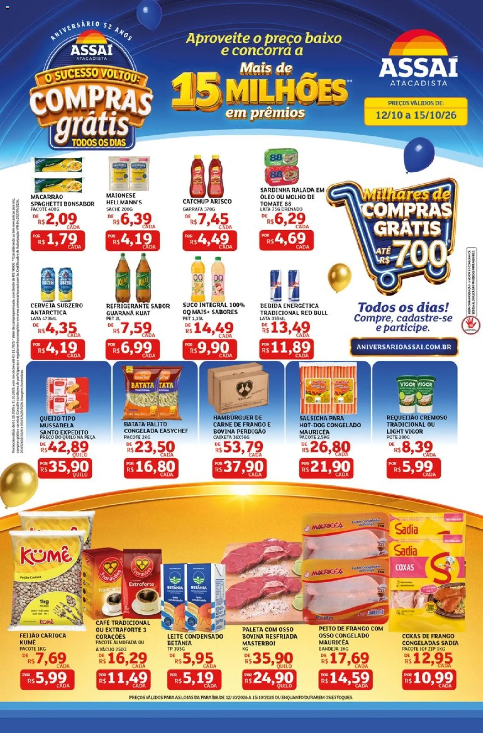Pré-Visualização do folheto "Assaí Atacadista ofertas - PB" da loja Assaí Atacadista válido a partir de 12/10/2026