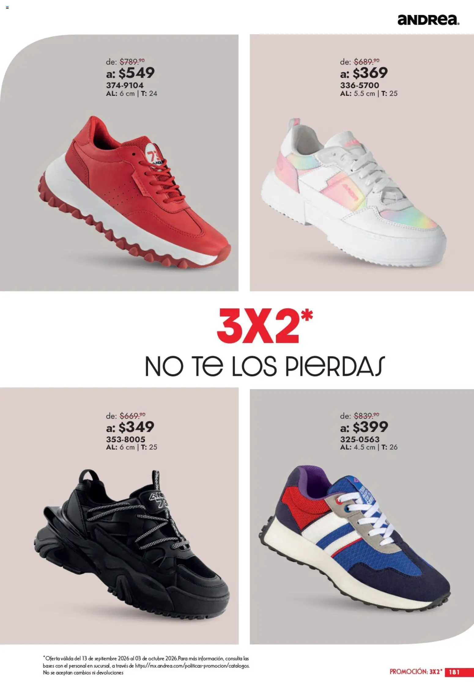 Vista previa las ofertas de la tienda Andrea - Andrea catálogo Outlet desde el 13/09/2026 