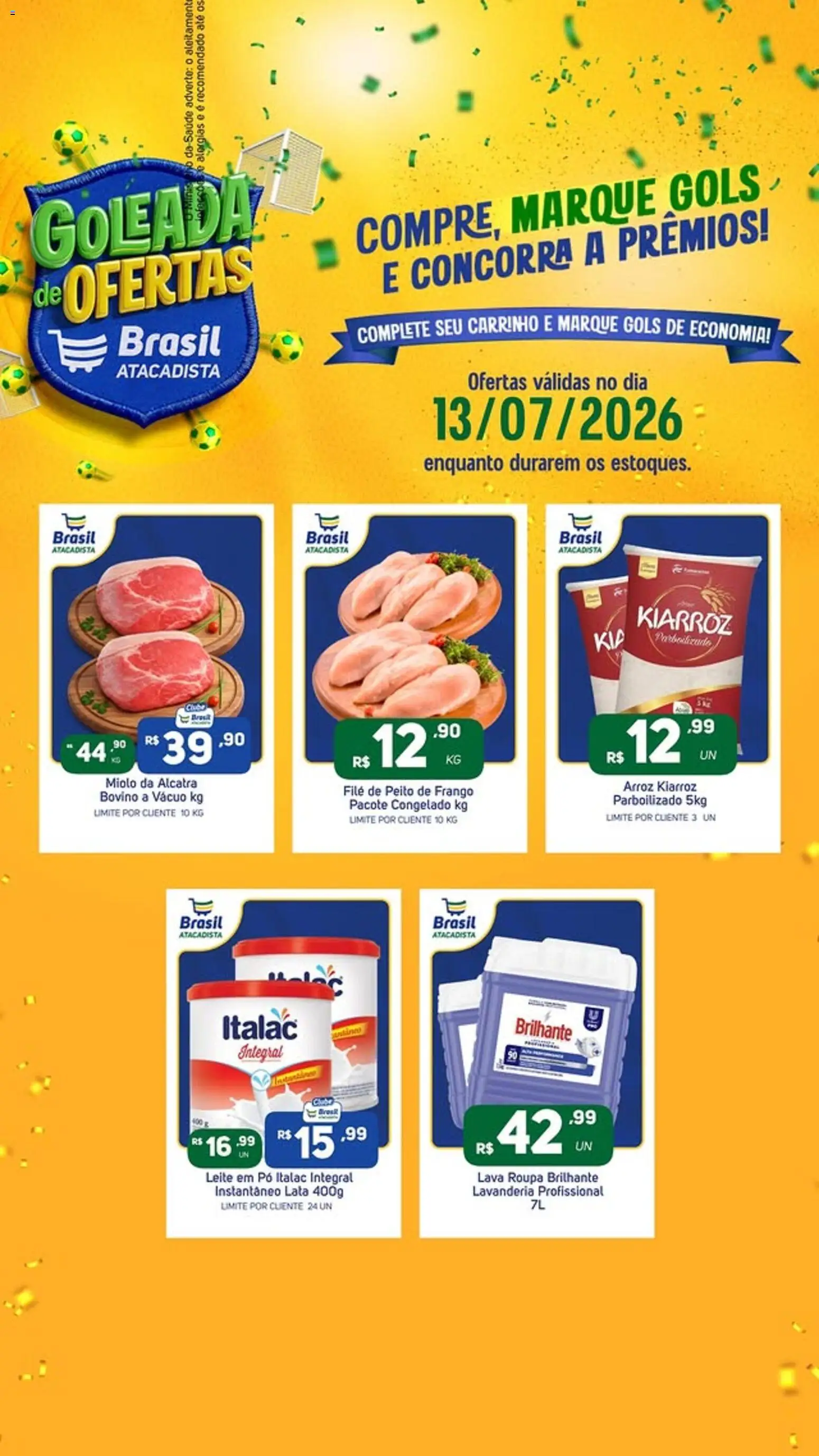 Pré-Visualização do folheto "Brasil Atacadista ofertas do Dia" da loja Brasil Atacadista válido a partir de 13/07/2026