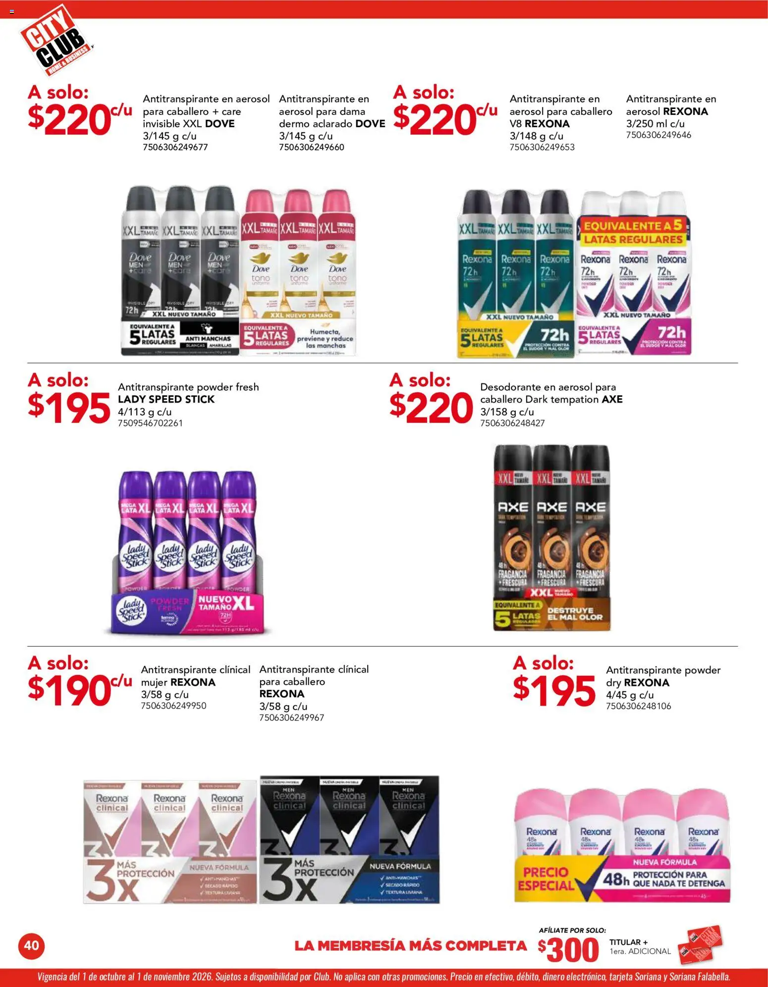 Vista previa las ofertas de la tienda City Club - City Club catálogo desde el 01/10/2026 - Té, Desodorante, Fragancia, Antitranspirante