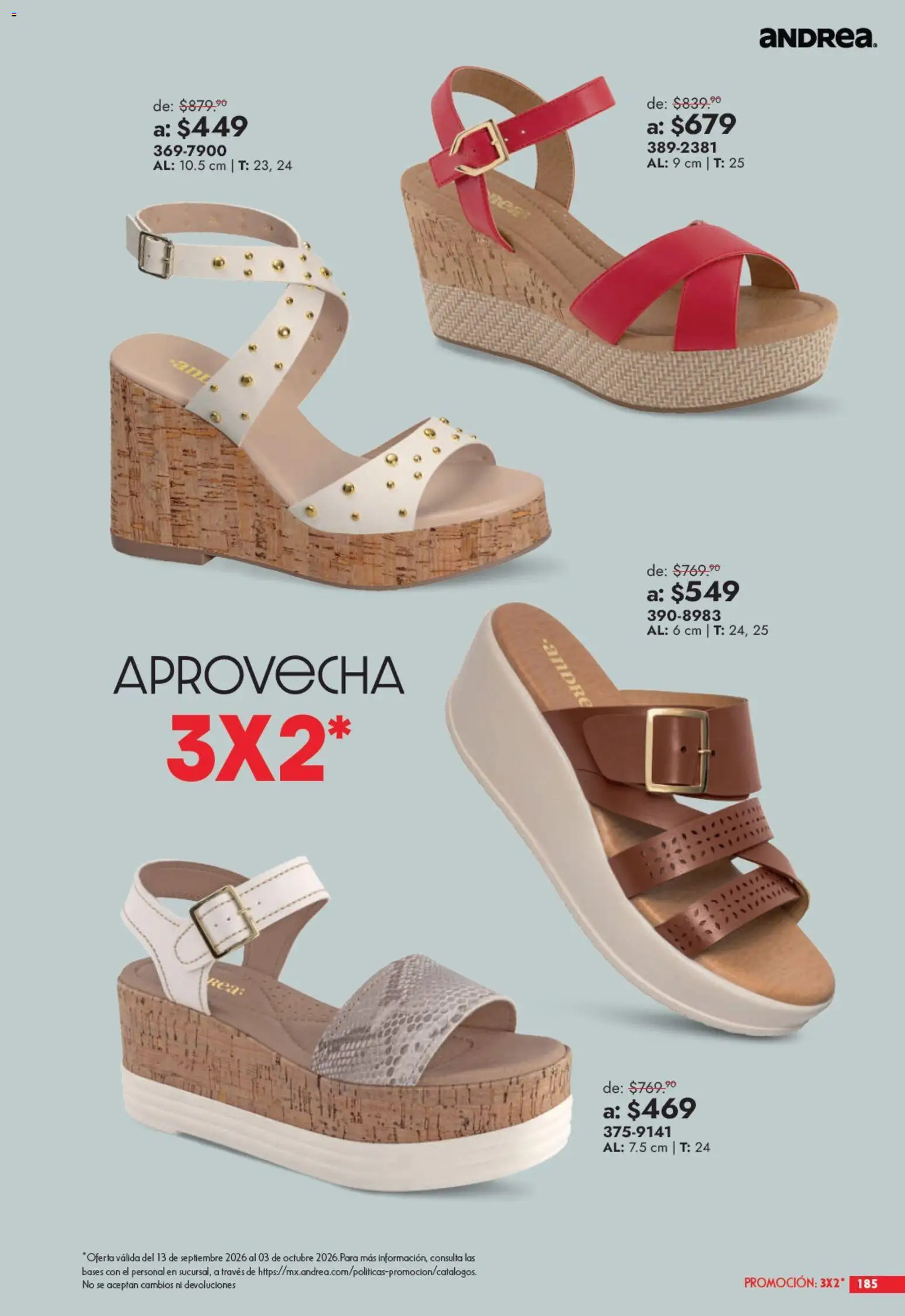 Vista previa las ofertas de la tienda Andrea - Andrea catálogo Outlet desde el 13/09/2026 