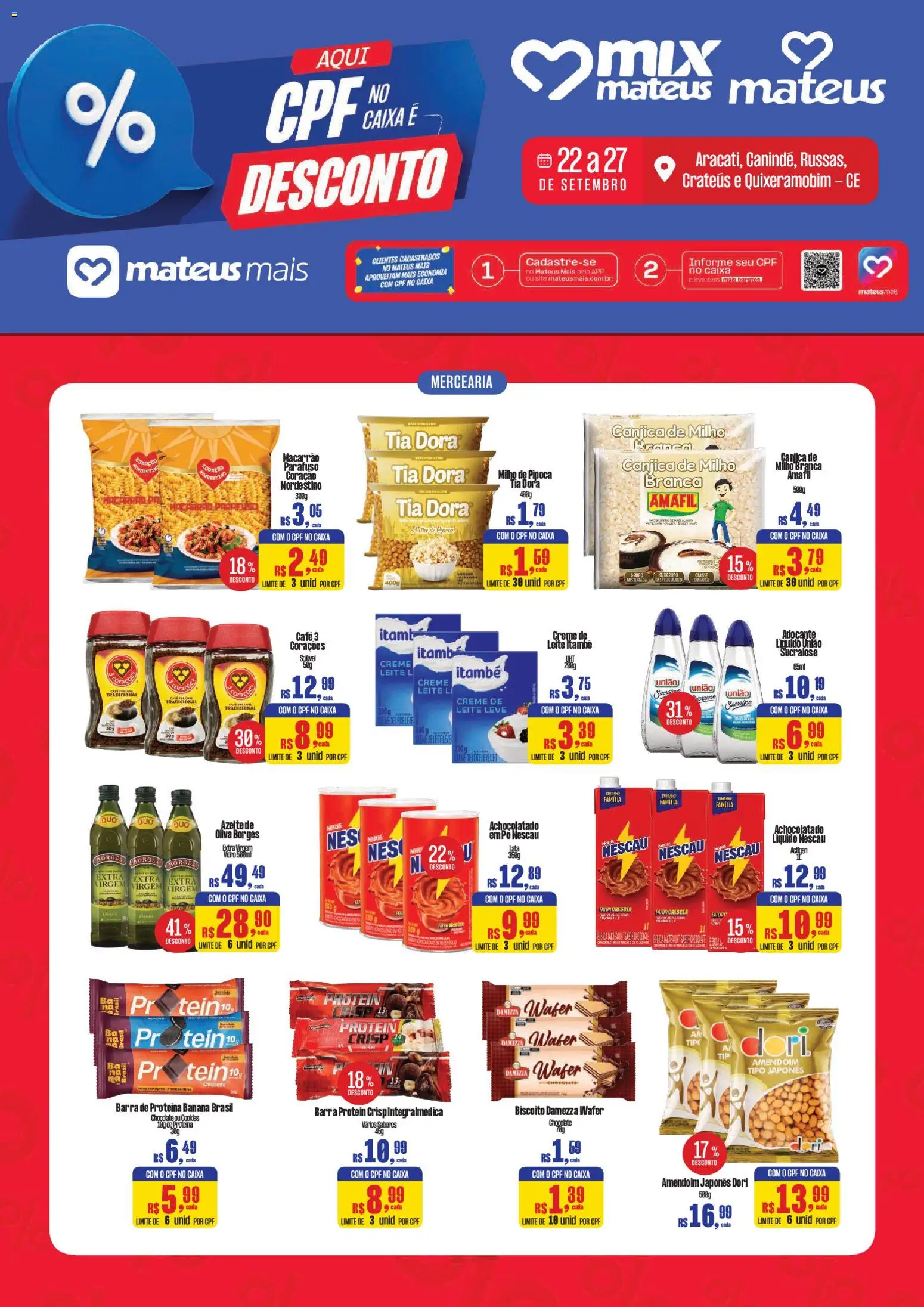 Pré-Visualização do folheto "Mateus ofertas Descontos do App" da loja Mateus válido a partir de 22/09/2026