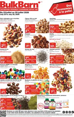 Un aperçu du dépliant Bulk Barn weekly flyer / circulaire du magasin Bulk Barn est valide à partir 23 juill. 2026
