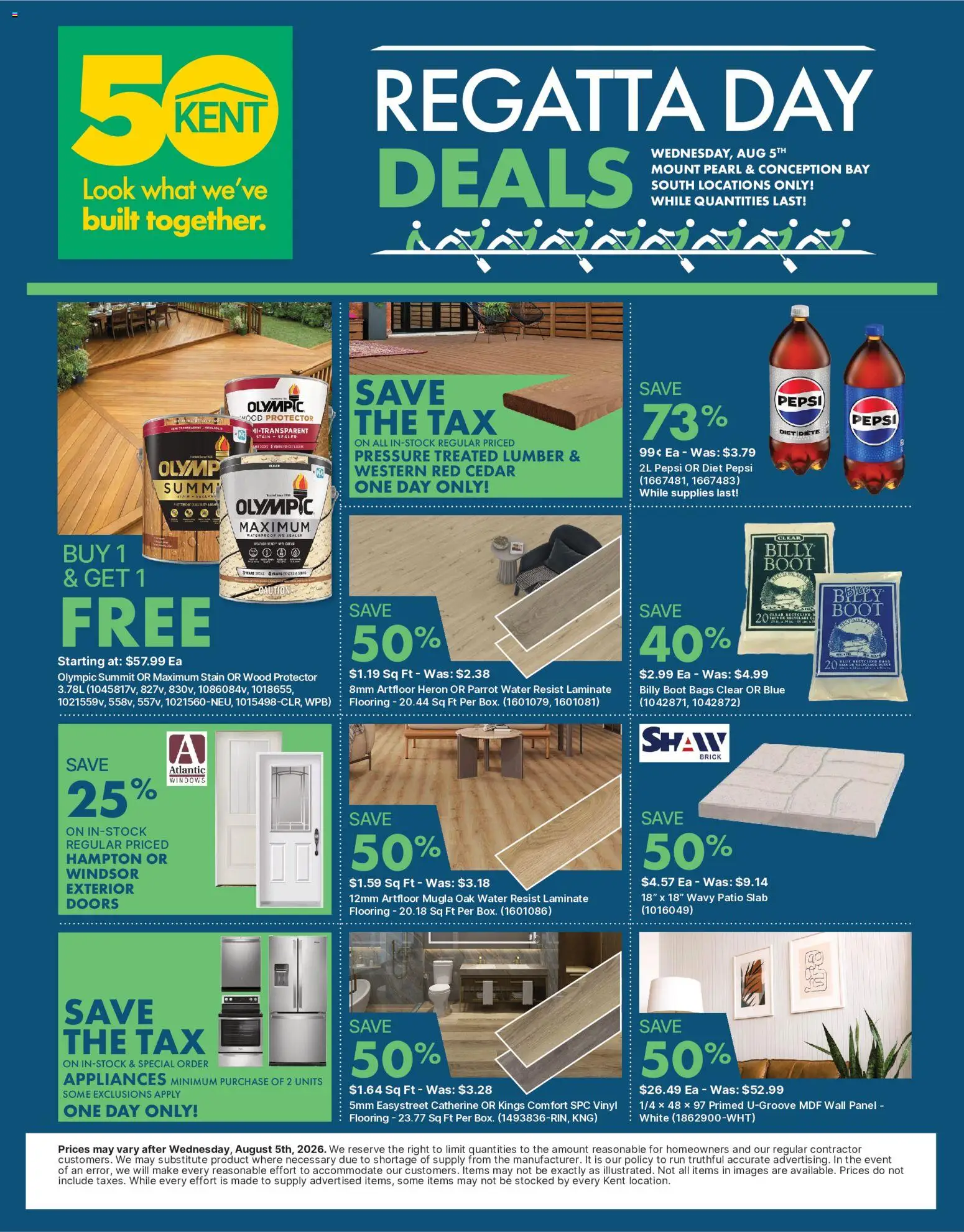 Preview of leaflet Kent flyer - Regatta Day Deals from shop Kent is valid from Aug 05, 2026 - Water, Pepsi