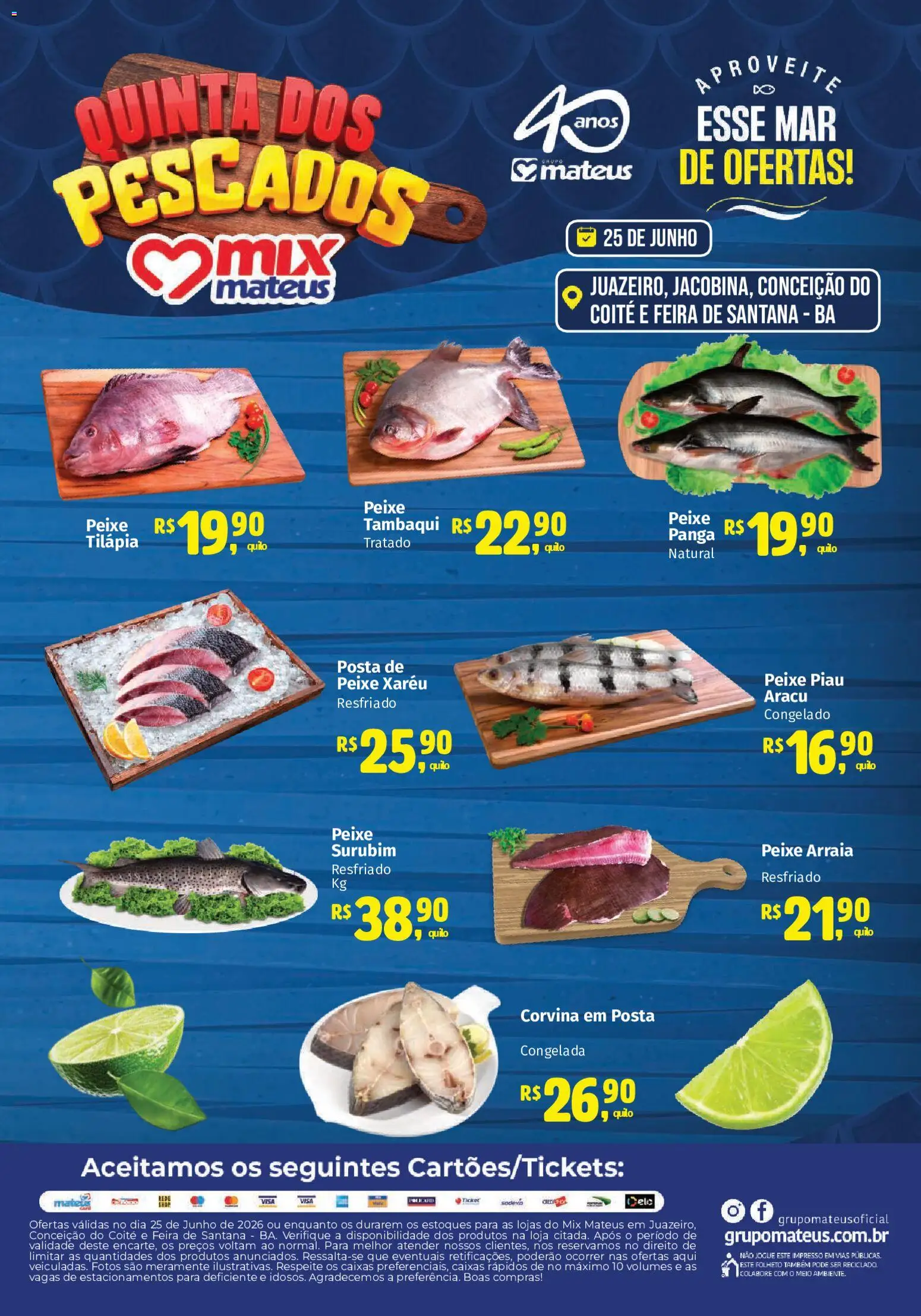 Pré-Visualização do folheto "Mateus ofertas Quinta dos Pescados" da loja Mateus válido a partir de 25/06/2026 - Peixe, Tilápia