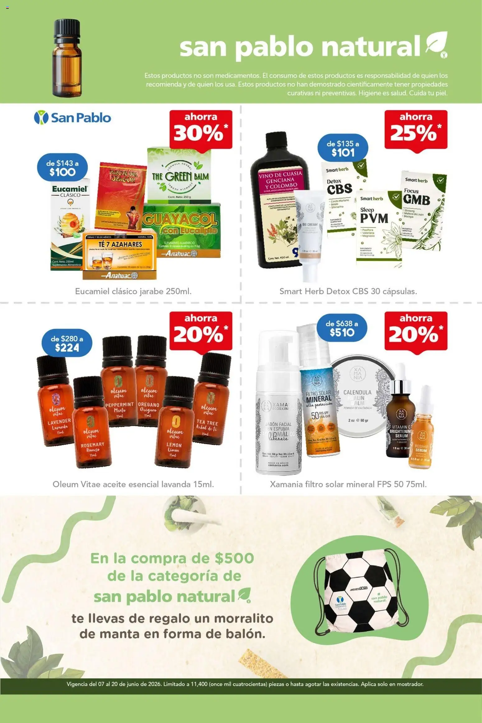Vista previa las ofertas de la tienda Farmacia San Pablo - Farmacia San Pablo catálogo desde el 14/06/2026 - Té, Limón, Aceite, Jabón, Serum, Orégano, Jarabe, Pomada