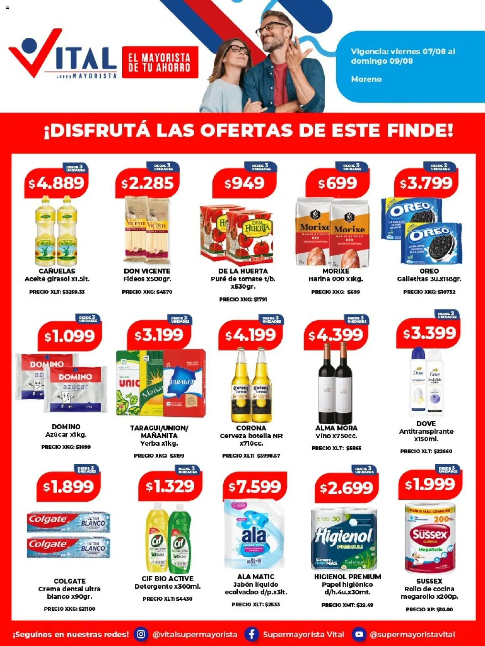 Vista previa del folleto de la tienda Vital válido desde el 07/08/2026 - Cocina, Vino, Tomate, Azucar, Papel higiénico, Botella, Jabón, Puré