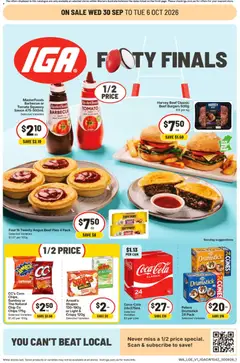 Preview of catalogue IGA catalogue Claremont from shop IGA valid 30/09/2026