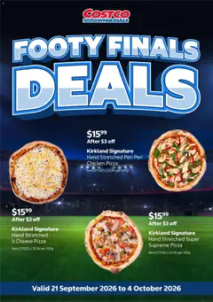 Preview of catalogue Costco catalogue Footy Finals Deals from shop Costco valid 21/09/2026
