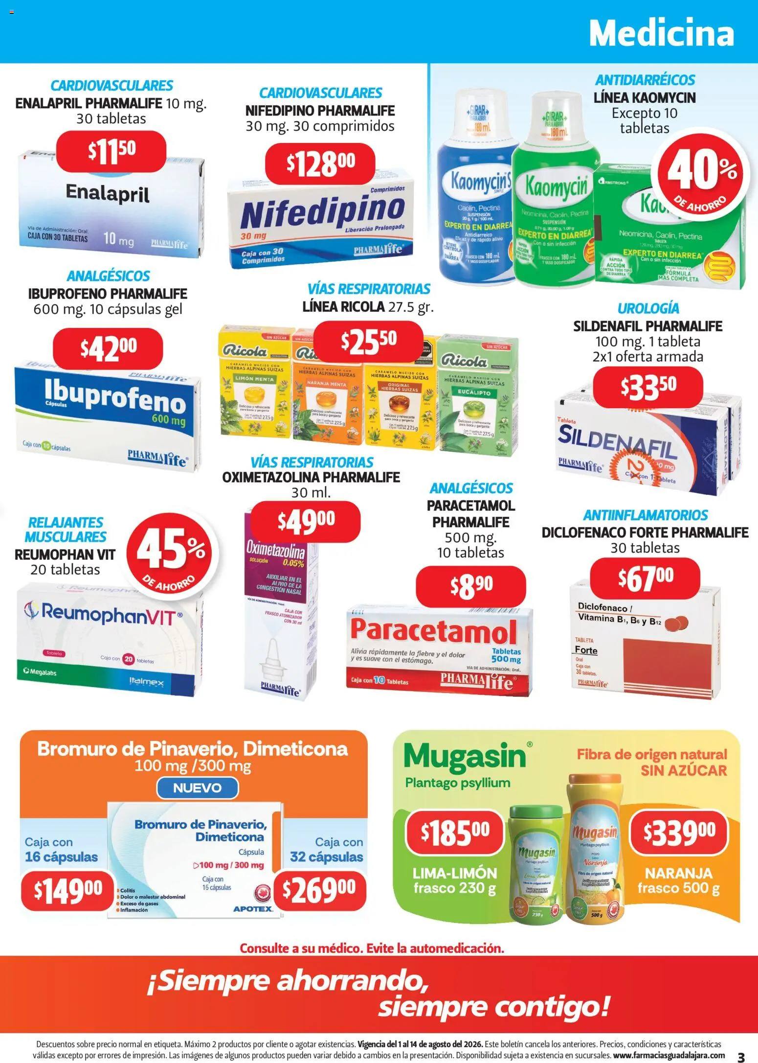Vista previa las ofertas de la tienda Farmacia Guadalajara - Farmacia Guadalajara catálogo desde el 01/08/2026 