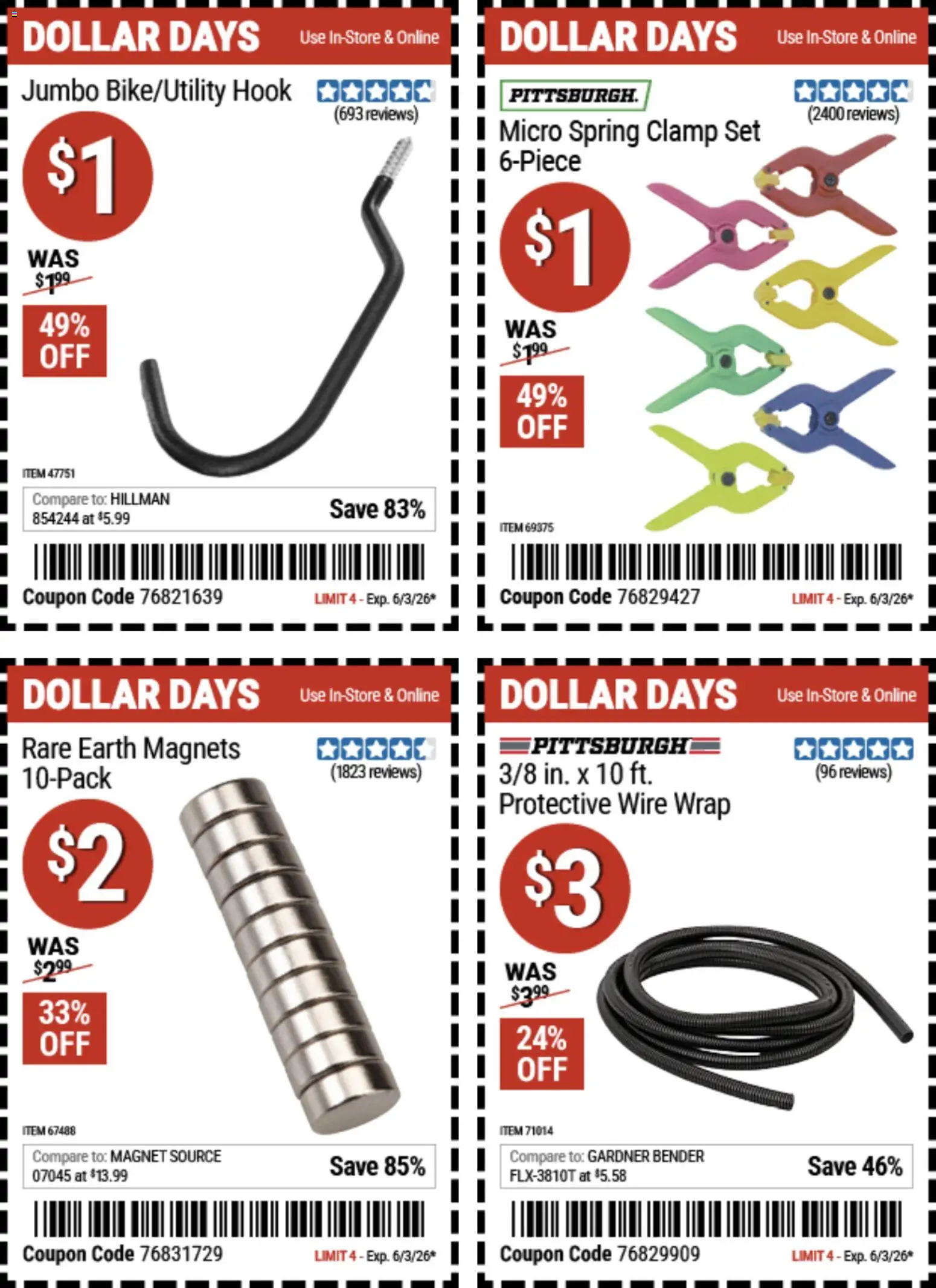 Ad Preview of Harbor Freight Harbor Freight Dollar Days from 05/21/2026