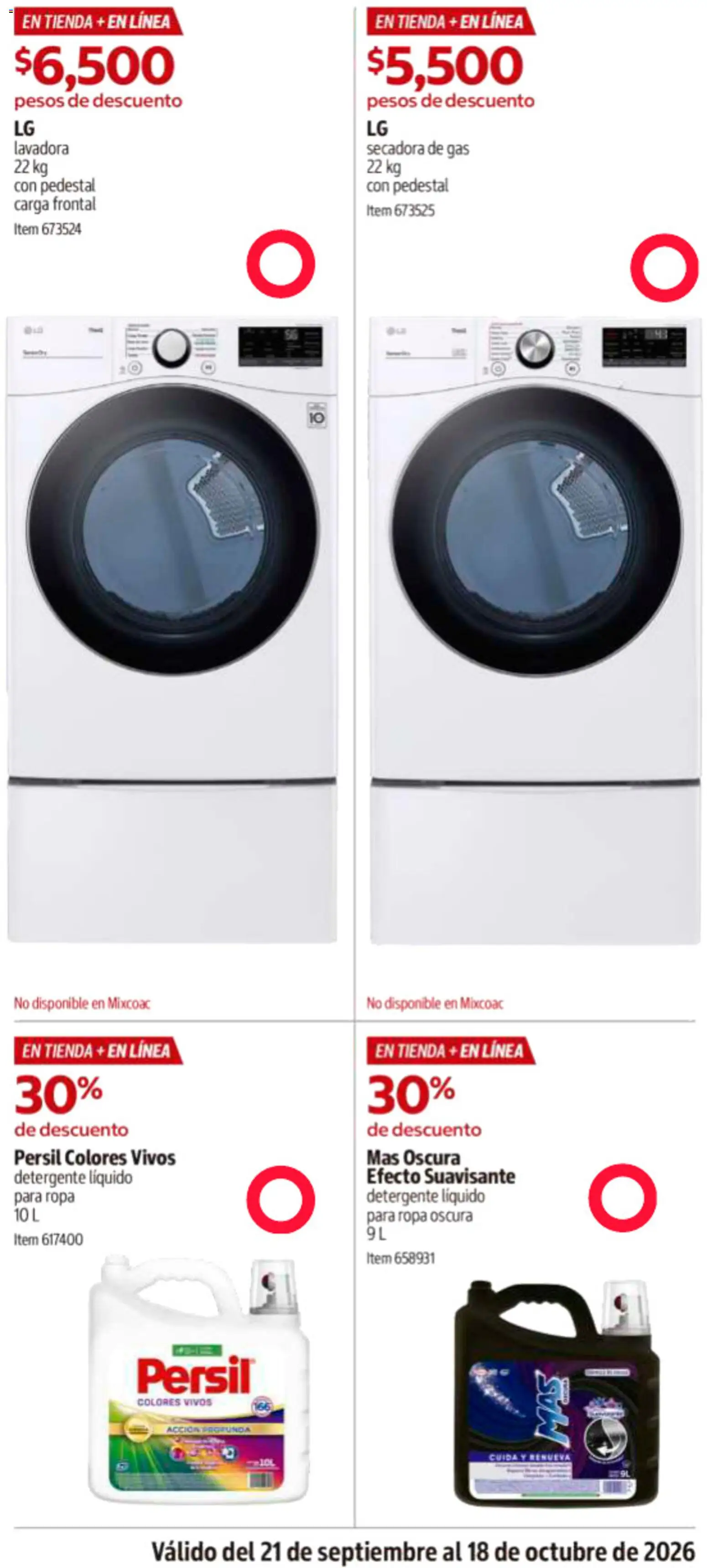 Vista previa las ofertas de la tienda Costco - Costco catálogo desde el 21/09/2026 - Lavadora, Ropa, Detergente, Secadora, Detergente líquido, Suavizante, Detergente líquido para ropa