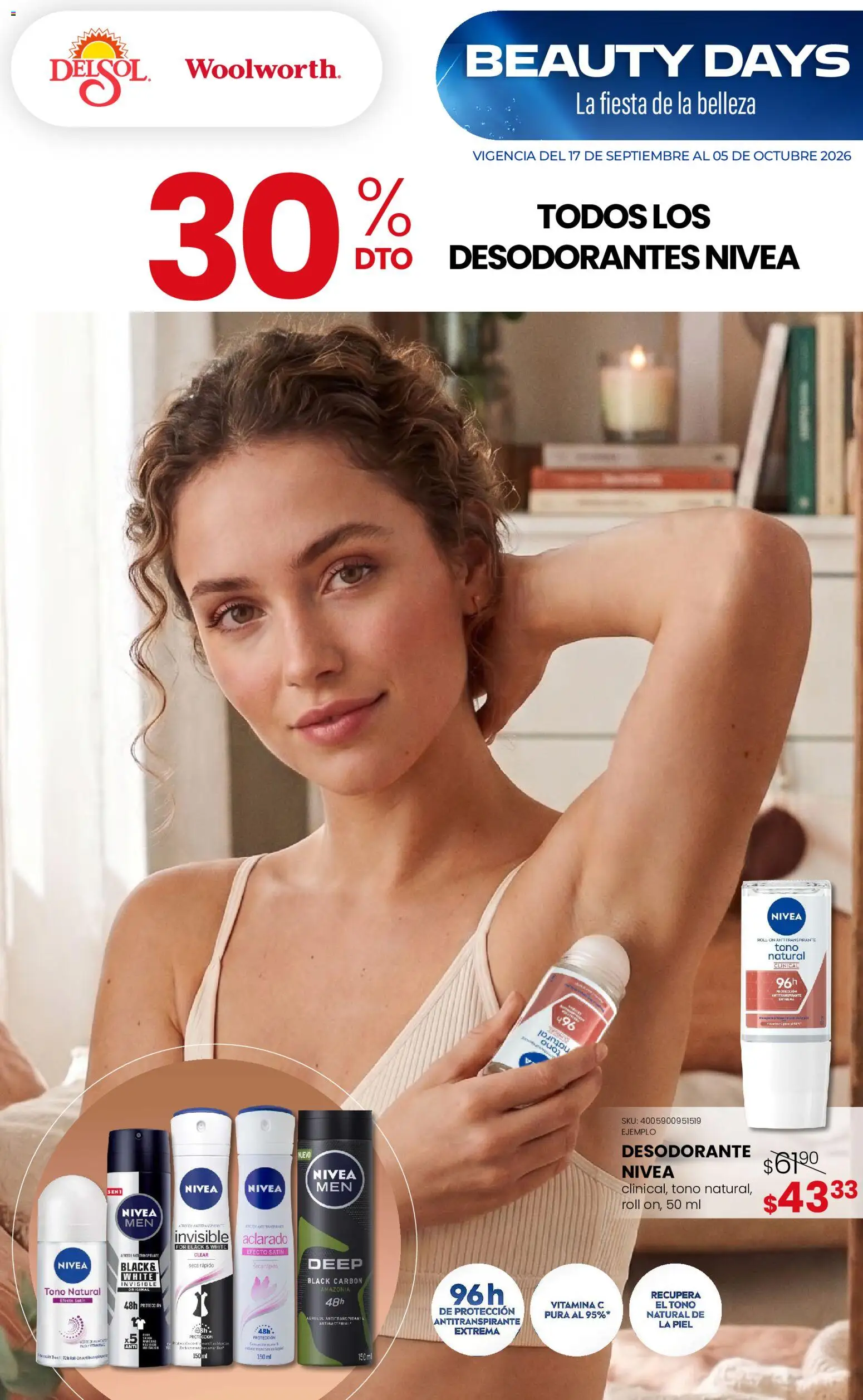 Vista previa las ofertas de la tienda Del Sol y Woolworth - Del Sol y Woolworth catálogo La Fiesta de la Belleza desde el 17/09/2026 