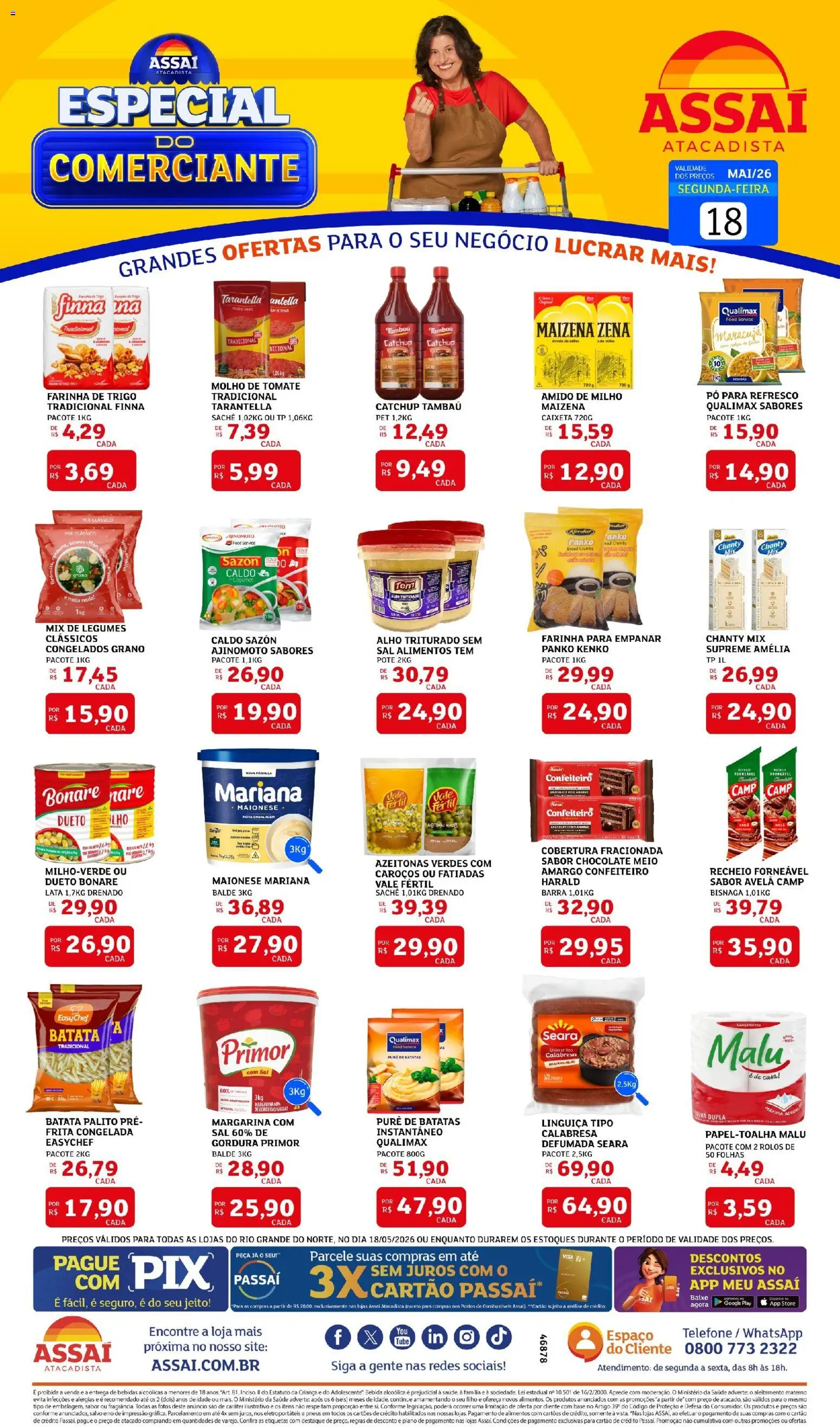 Pré-Visualização do folheto "Assaí Atacadista ofertas - RN" da loja Assaí Atacadista válido a partir de 18/05/2026