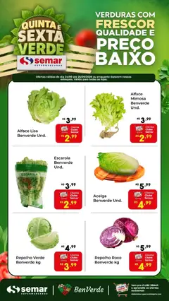 Pré-Visualização do folheto "Semar Supermercado ofertas Quinta e Sexta Verde" da loja Semar Supermercado válido a partir de 24/09/2026