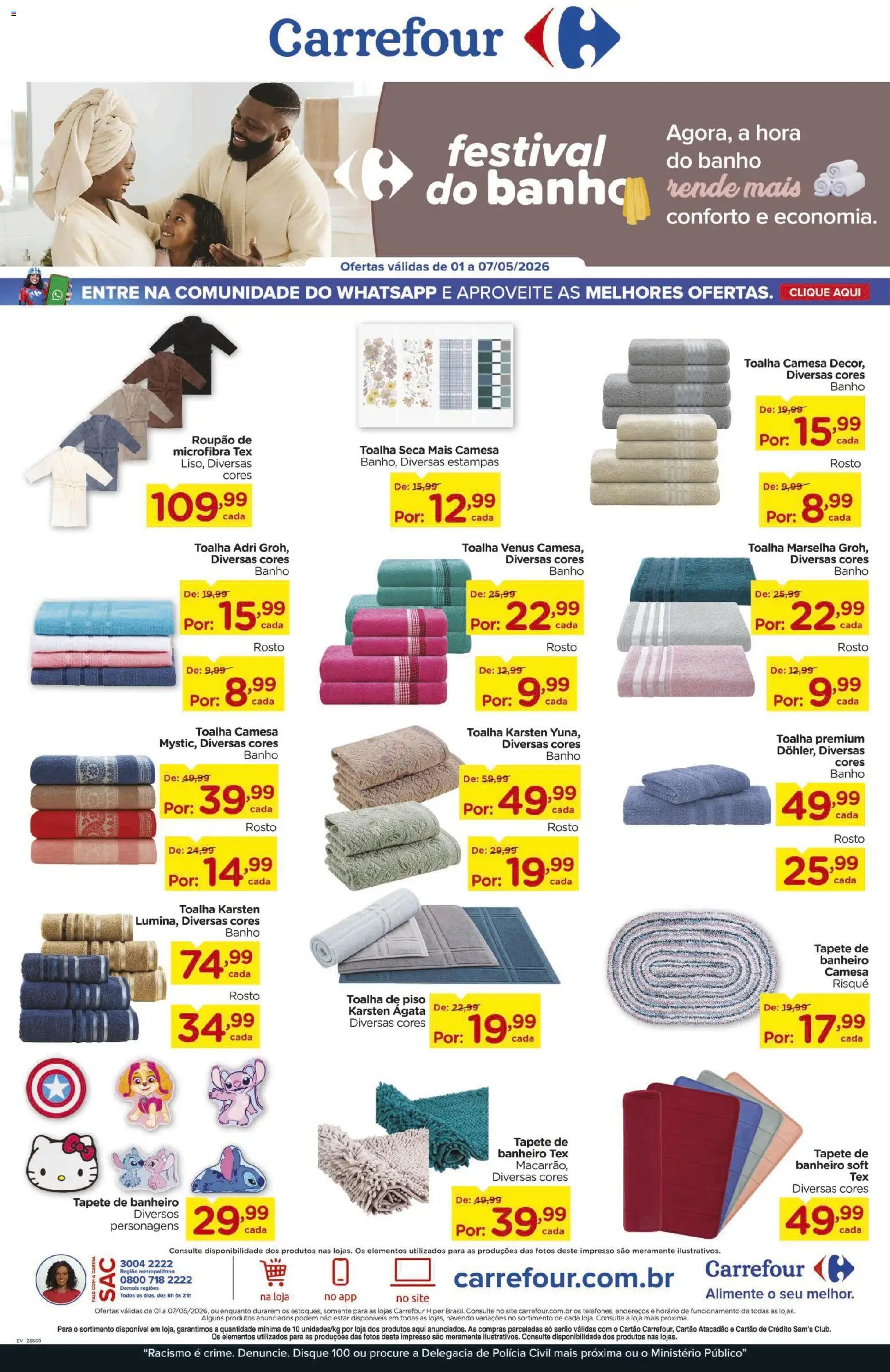 Pré-Visualização do folheto "Carrefour ofertas Festival do Banho" da loja Carrefour válido a partir de 01/05/2026