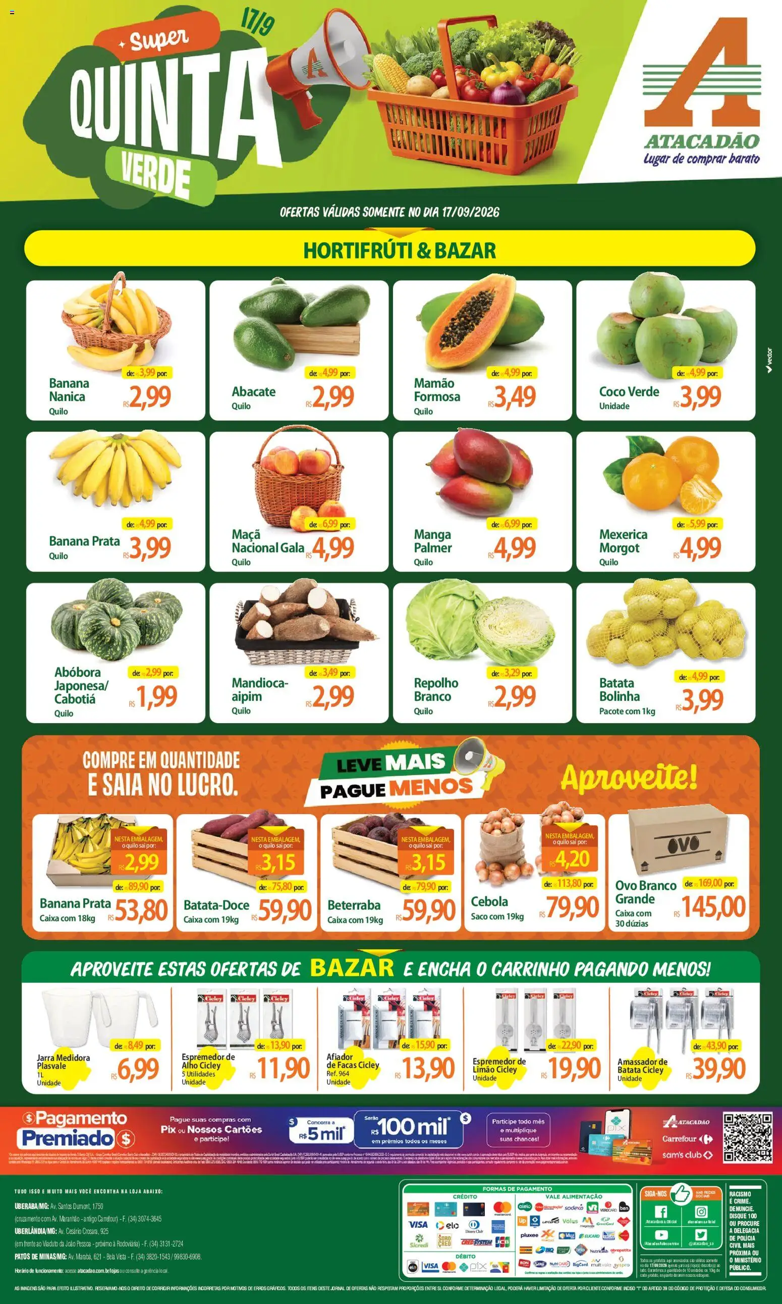Pré-Visualização do folheto "Atacadão ofertas - MG" da loja Atacadão válido a partir de 17/09/2026
