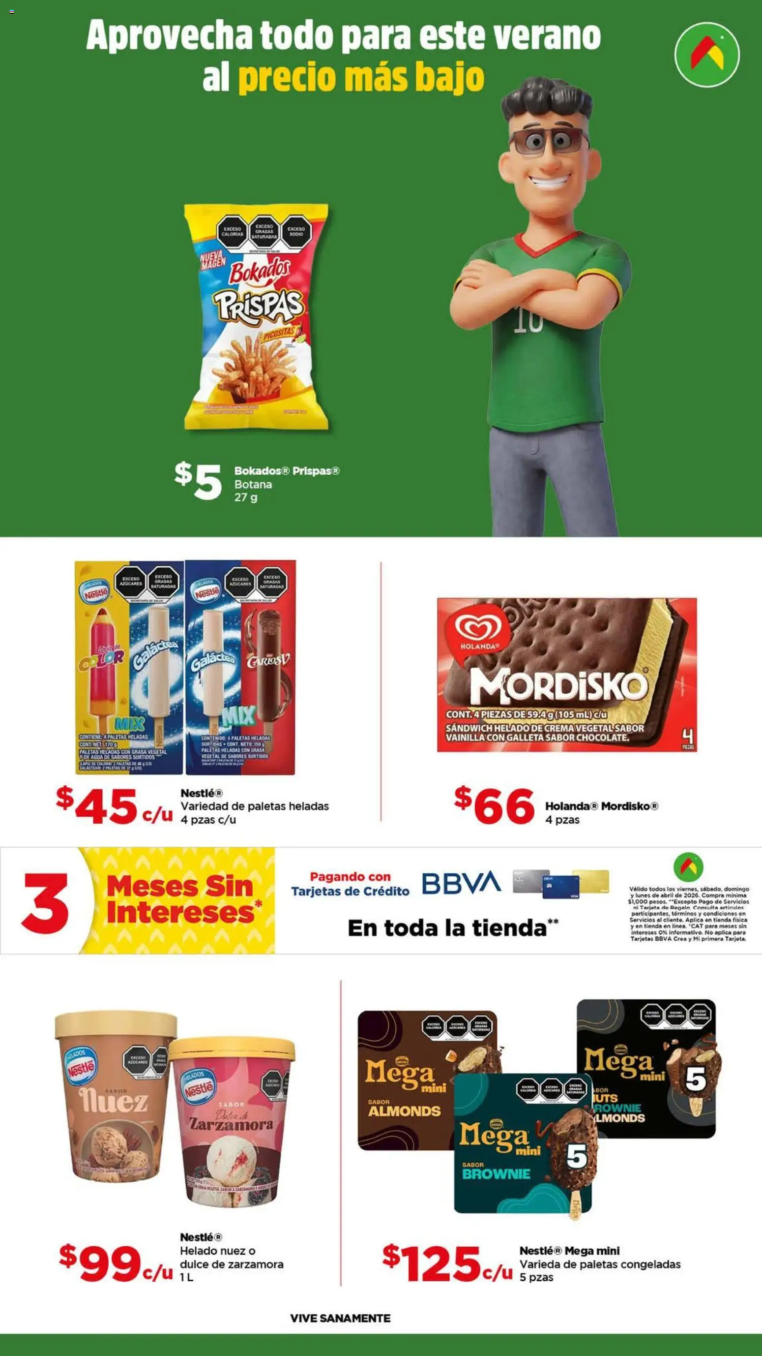 Vista previa las ofertas de la tienda Bodega Aurrerá - Bodega Aurrerá folleto Aprovecha todo para tu desayuno desde el 22/04/2026 - Helado, Dulce, Crema, Vainilla, Nuez, Paletas, Crema vegetal