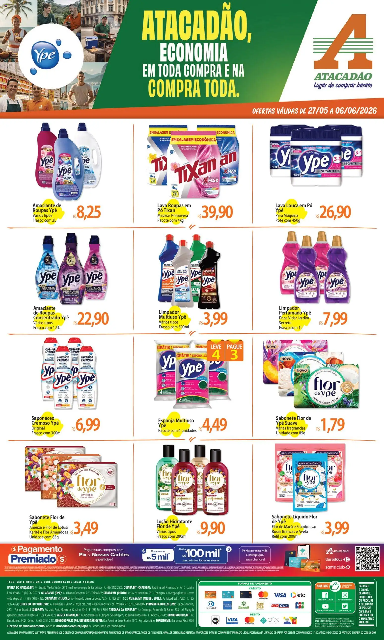 Pré-Visualização do folheto "Atacadão ofertas - MT" da loja Atacadão válido a partir de 27/05/2026 - Roupas, Sabonete, Doce, Amaciante, Pó, Esponja, Avelã, Amaciante de roupas