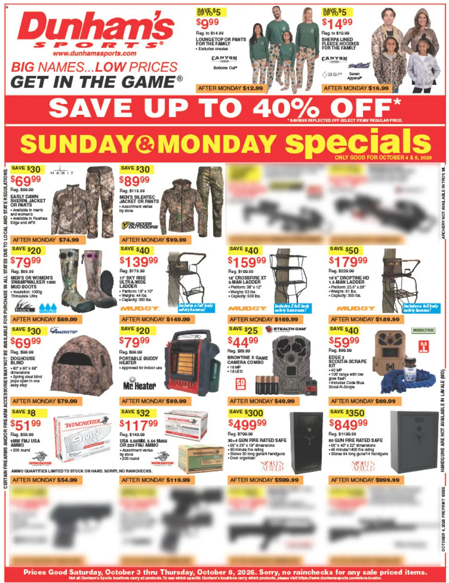 Ad Preview of Dunham's Sports Dunham's Sports Weekly Ad from 10/03/2026