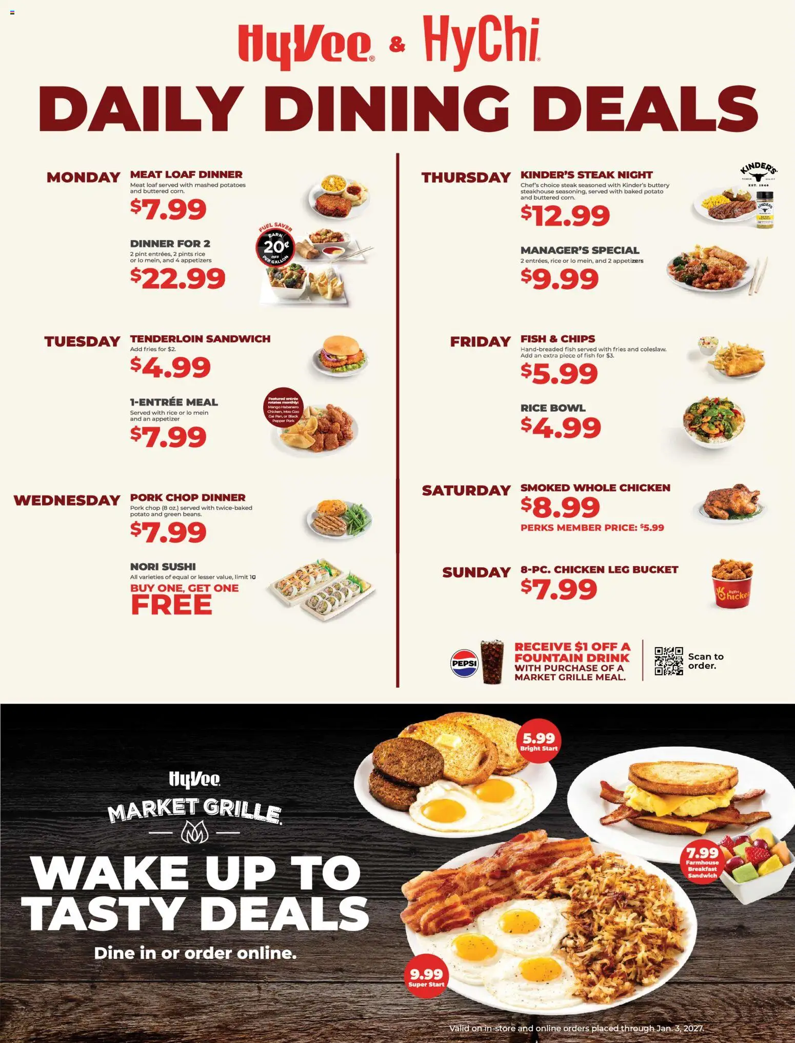 Ad Preview of HyVee HyVee Daily Dining Deals from 10/05/2026