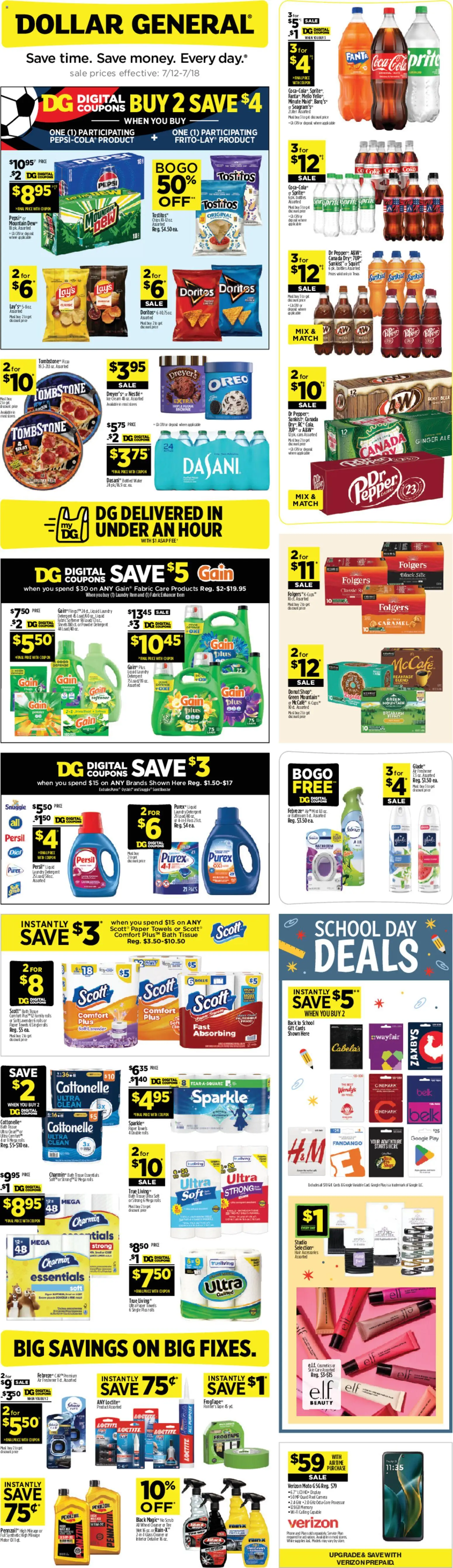 Ad Preview of Dollar General Dollar General Weekly Ad - TX from 07/12/2026