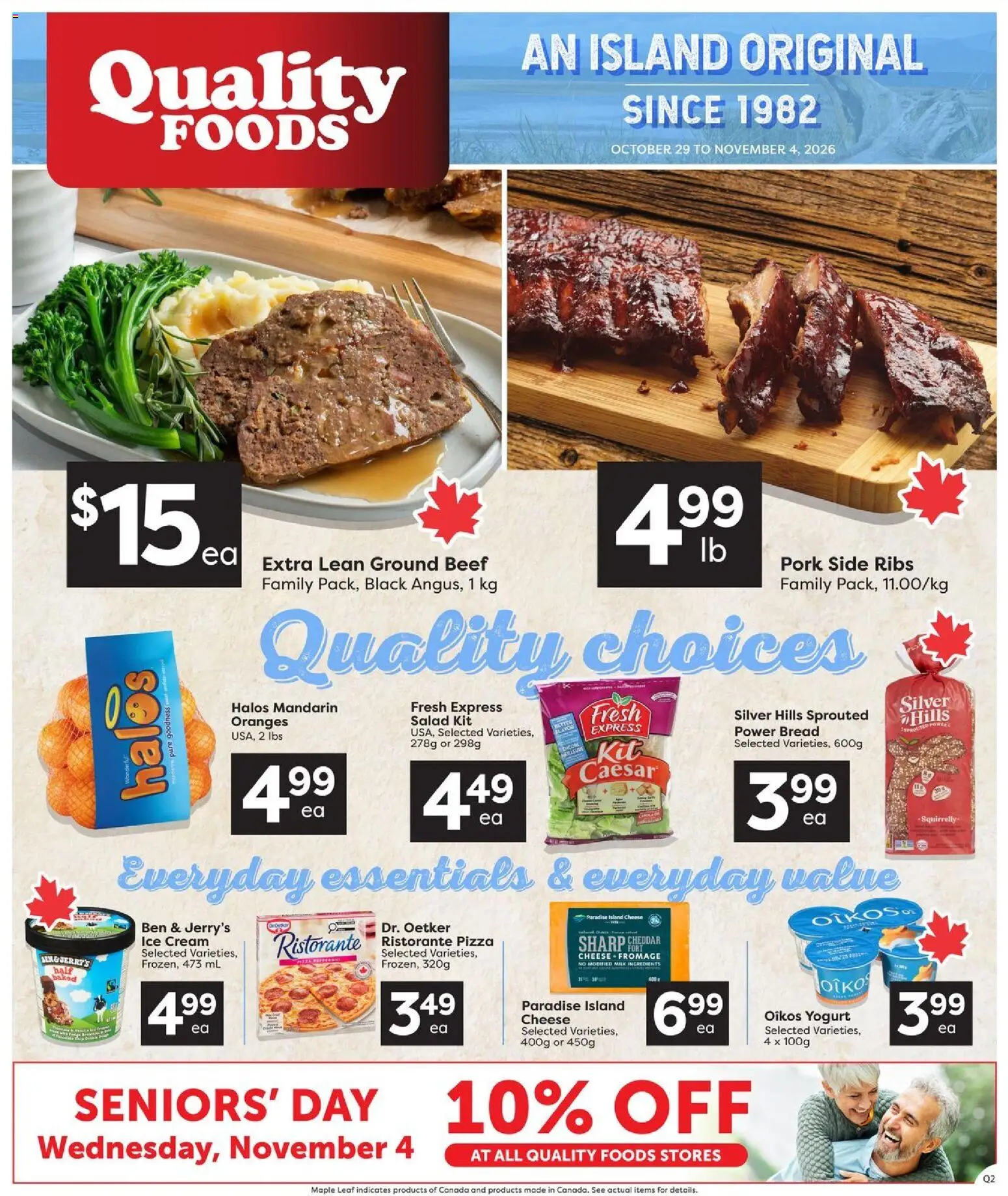 Preview of leaflet Quality Foods weekly flyer / circulaire from shop Quality Foods is valid from Oct 29, 2026