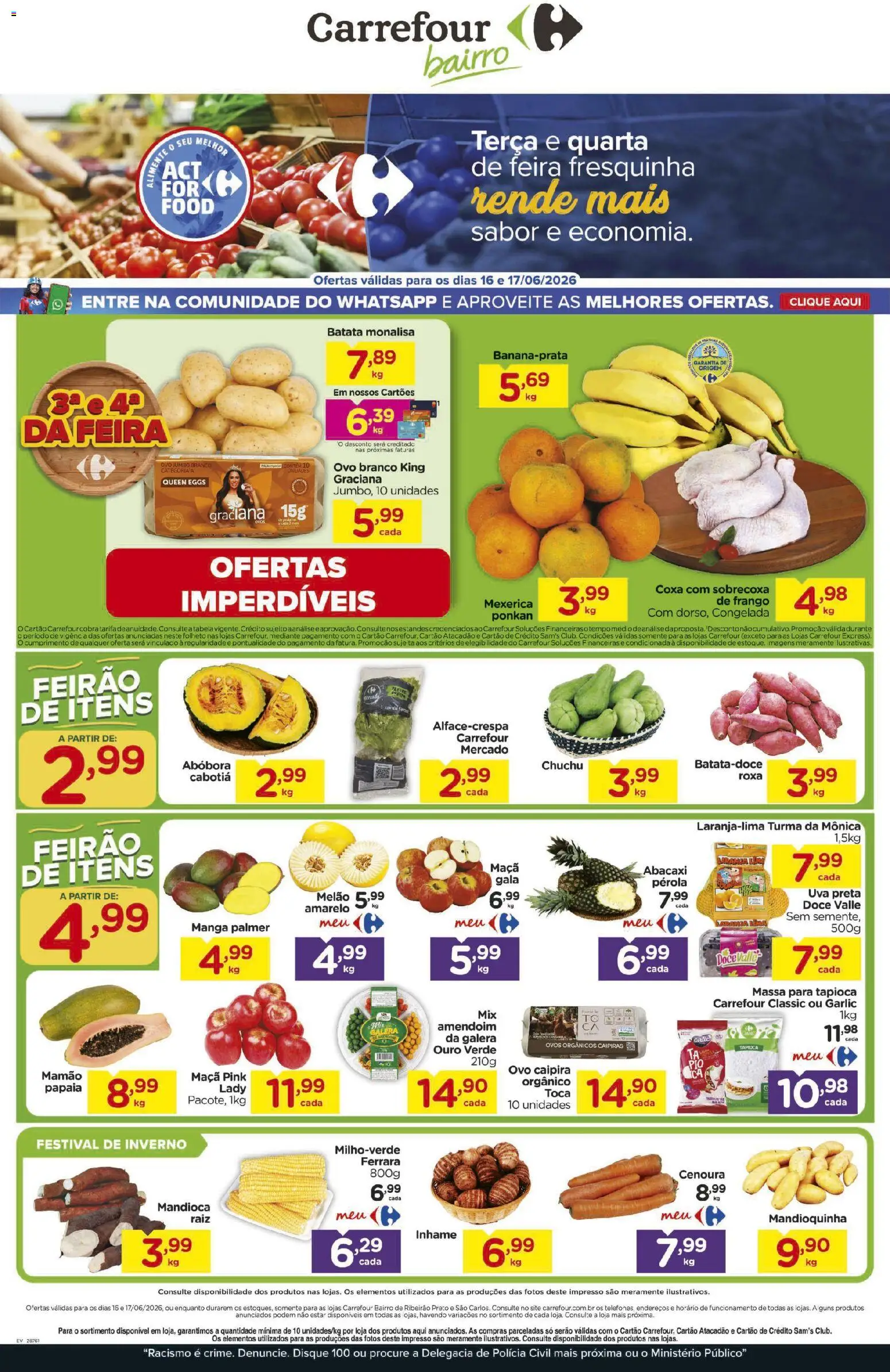 Pré-Visualização do folheto "Carrefour Bairro ofertas Feira" da loja Carrefour Bairro válido a partir de 16/06/2026