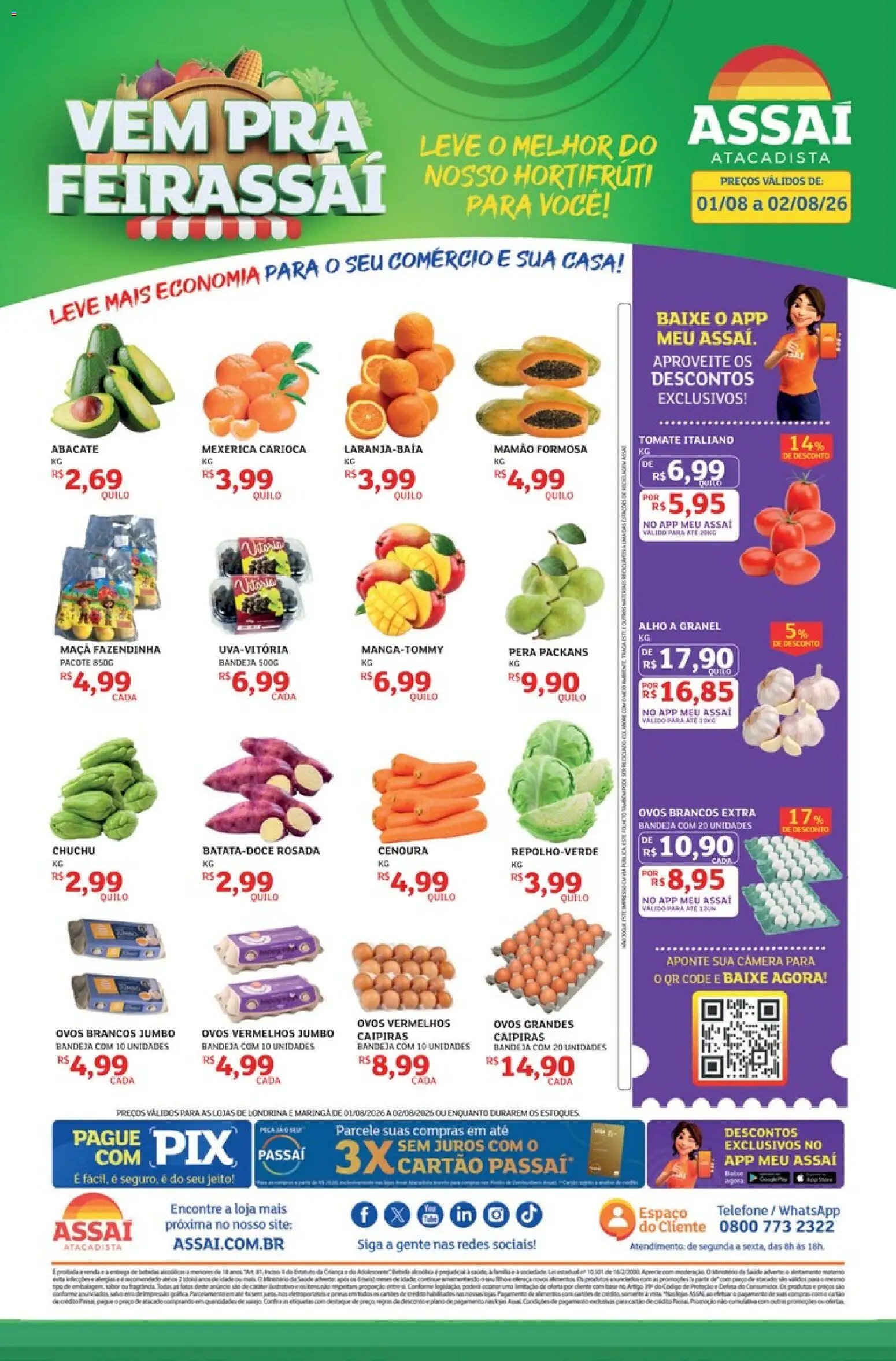 Pré-Visualização do folheto "Assaí Atacadista ofertas - PR" da loja Assaí Atacadista válido a partir de 01/08/2026