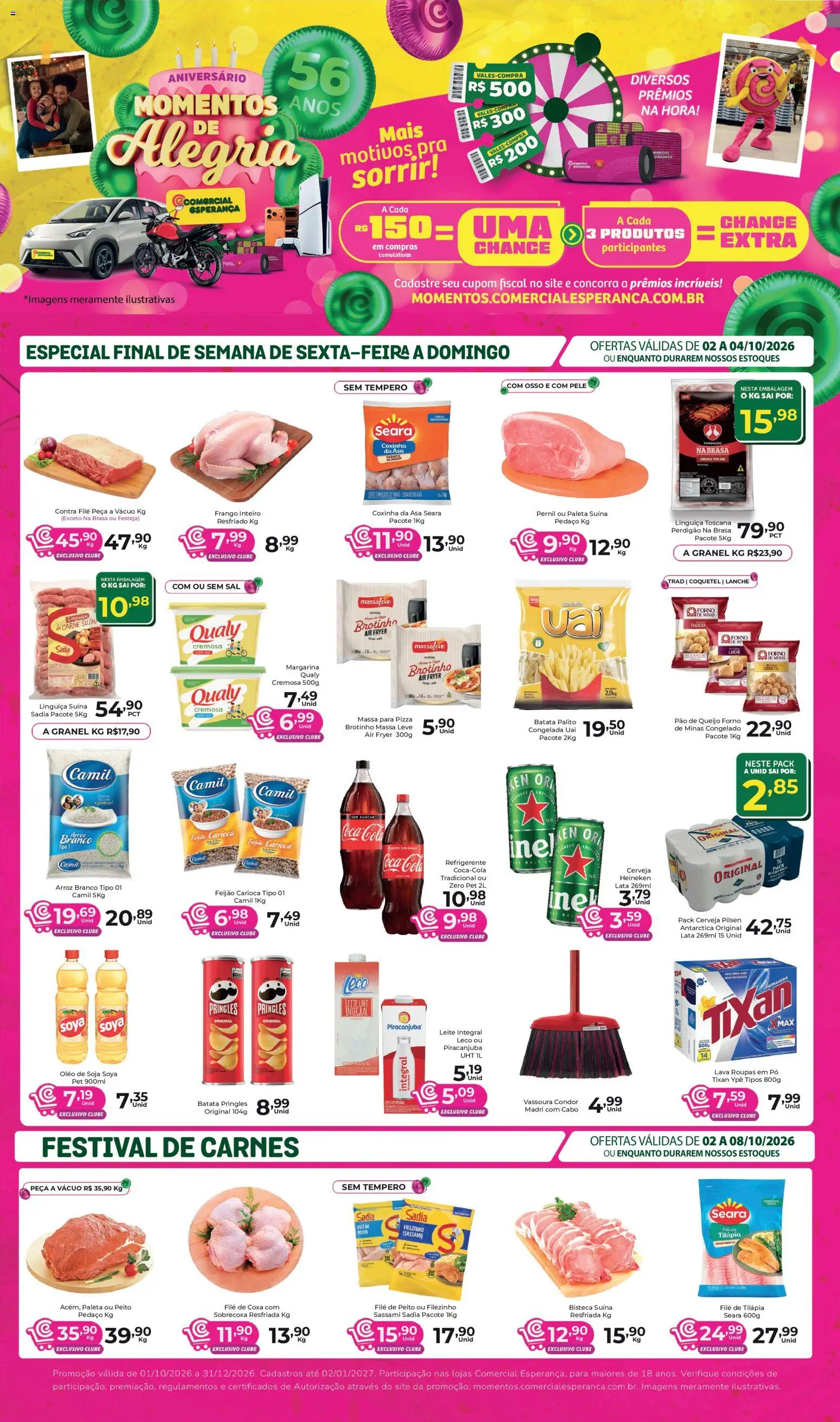 Pré-Visualização do folheto "Comercial Esperança - Ofertas da semana" da loja Comercial Esperança válido a partir de 02/10/2026 - Air fryer, Heineken, Óleo, Queijo, Margarina, Leite integral, Cabo, Contra filé