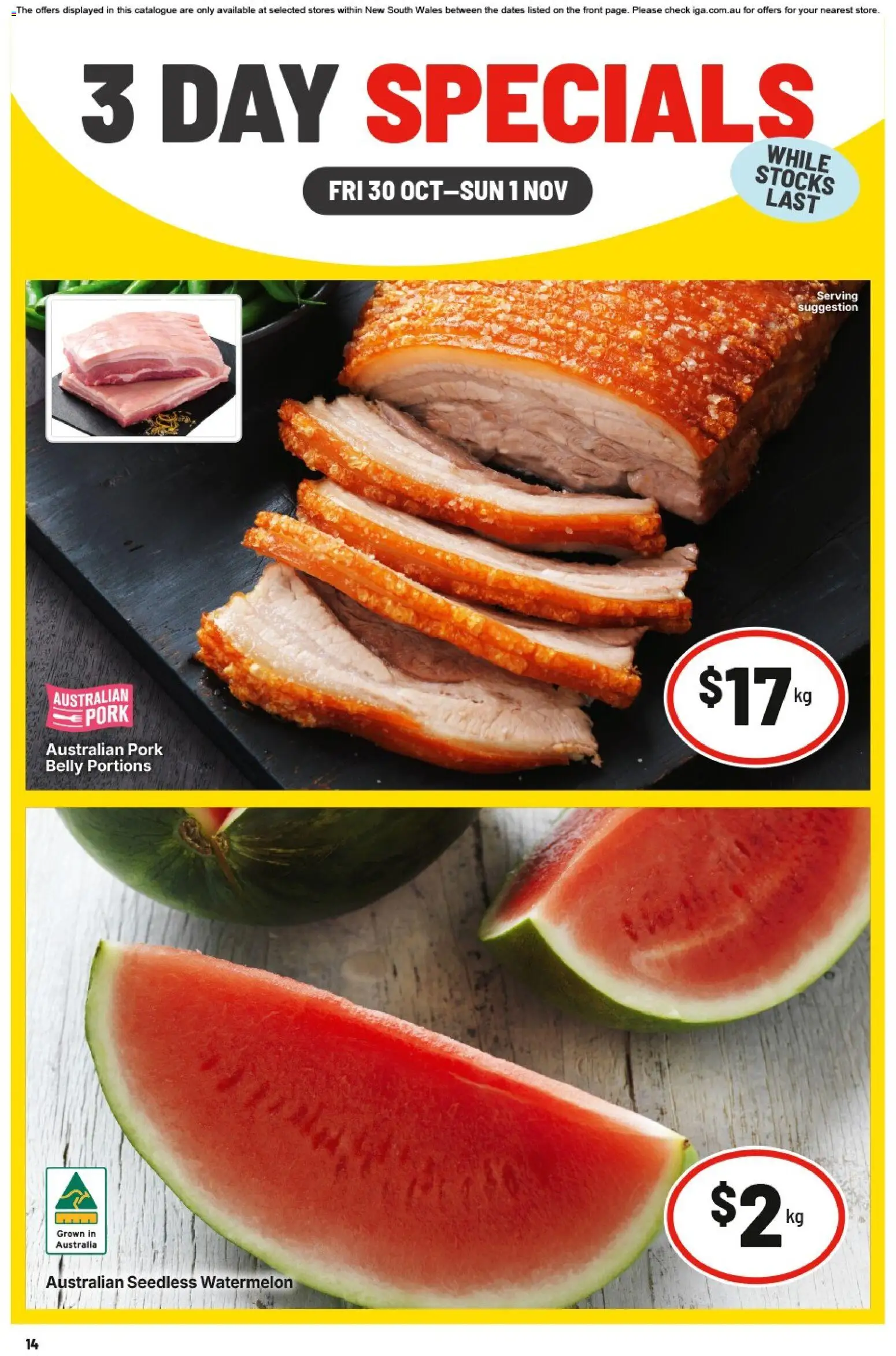 Preview of catalogue IGA NSW 3 Day Specials from shop IGA valid 30/10/2026
